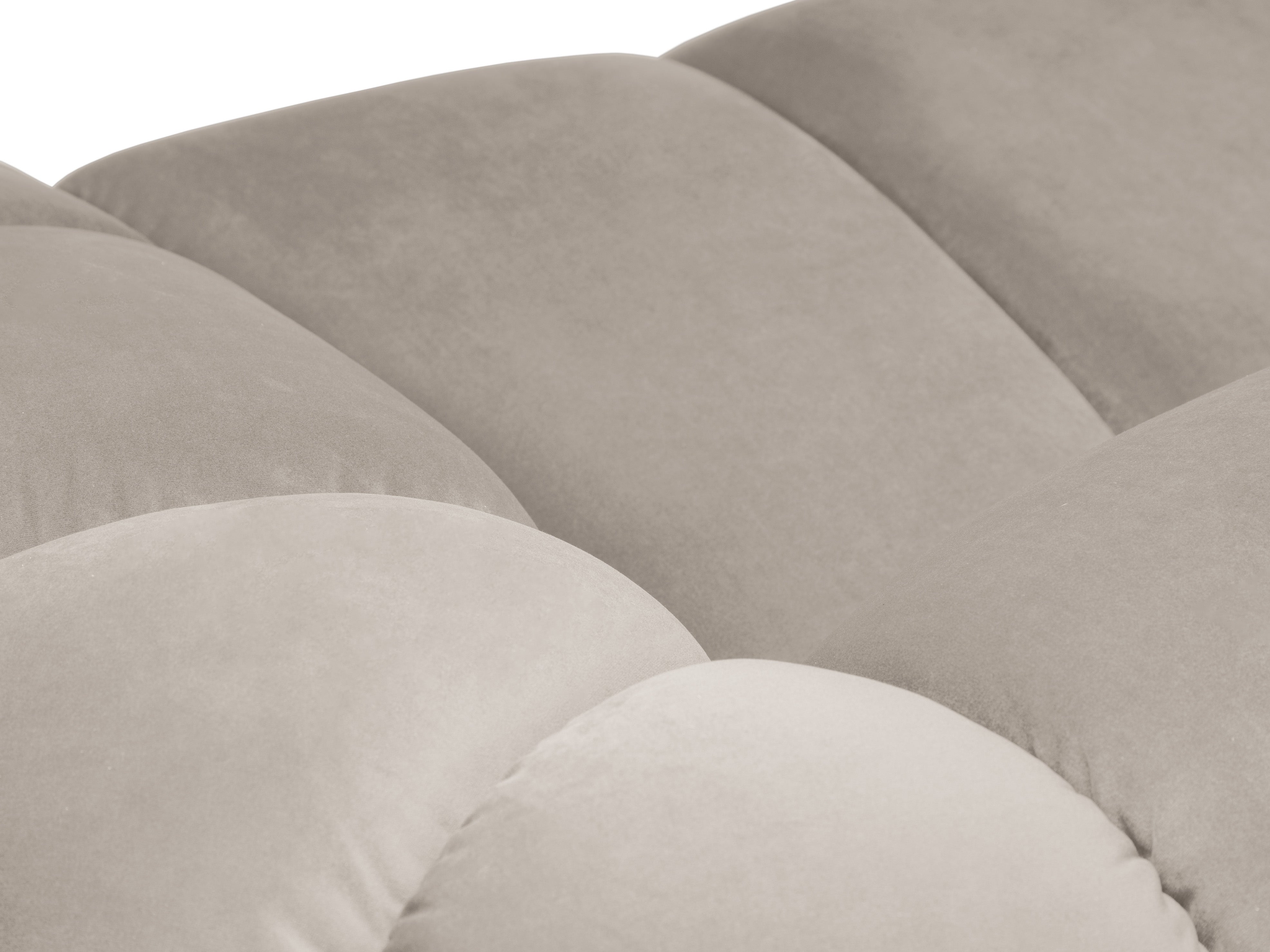 Velvet corner sofa for 4 people, left-sided, DIANA, beige