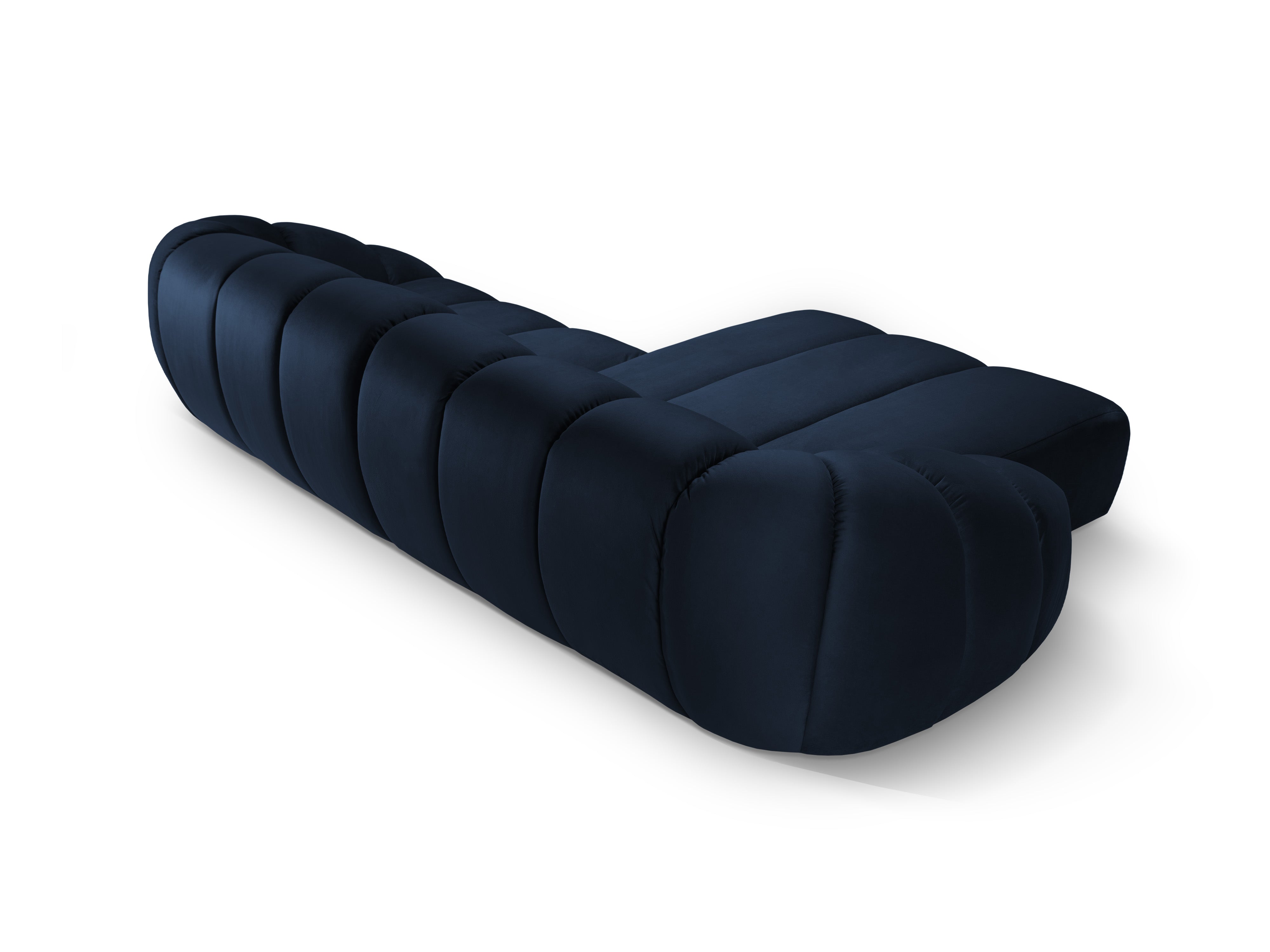 Fluwelen hoekbank voor 4 personen, links, DIANA, koninklijk blauw