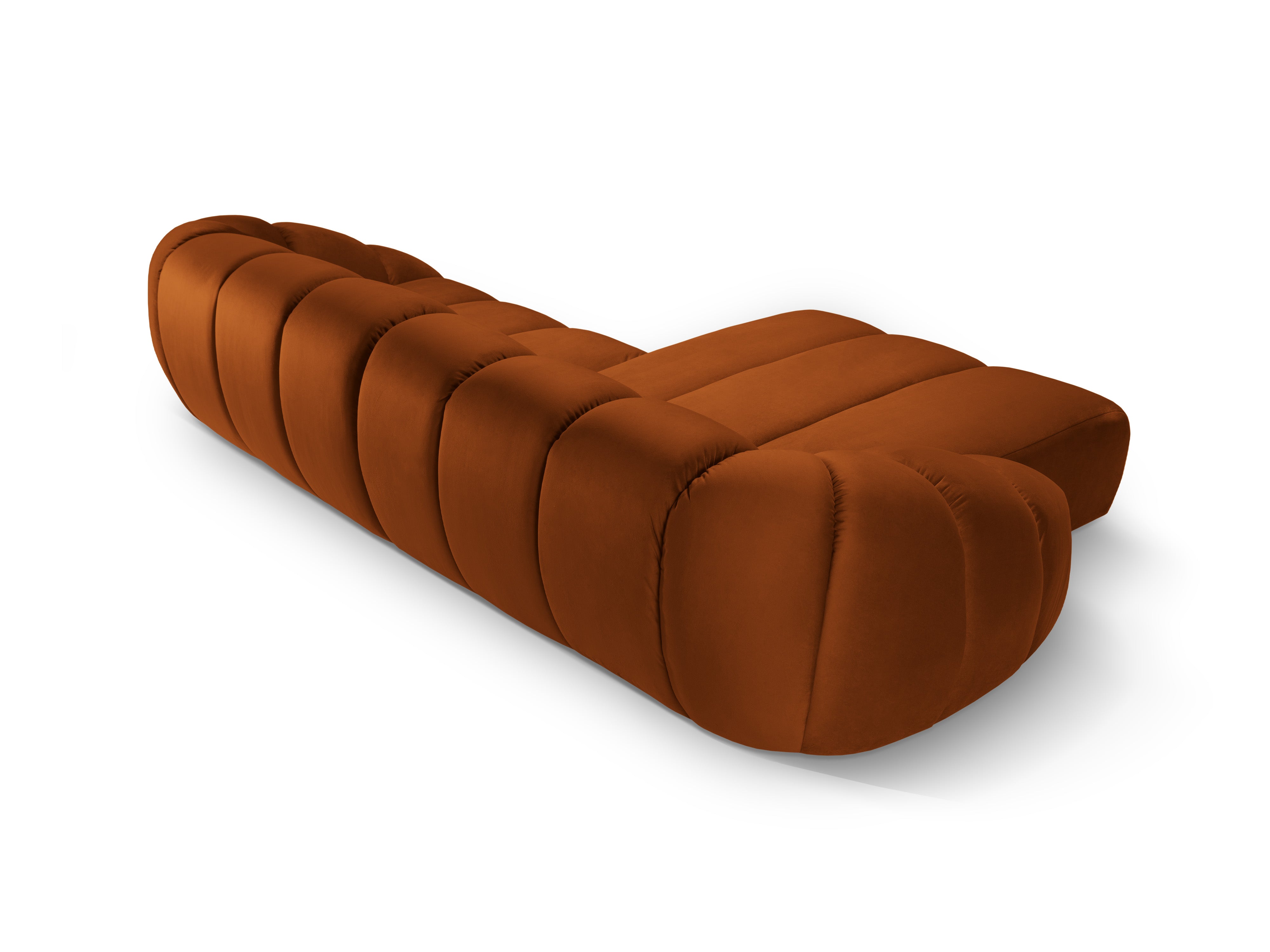 Samt-Ecksofa für 4 Personen links DIANA terracotta