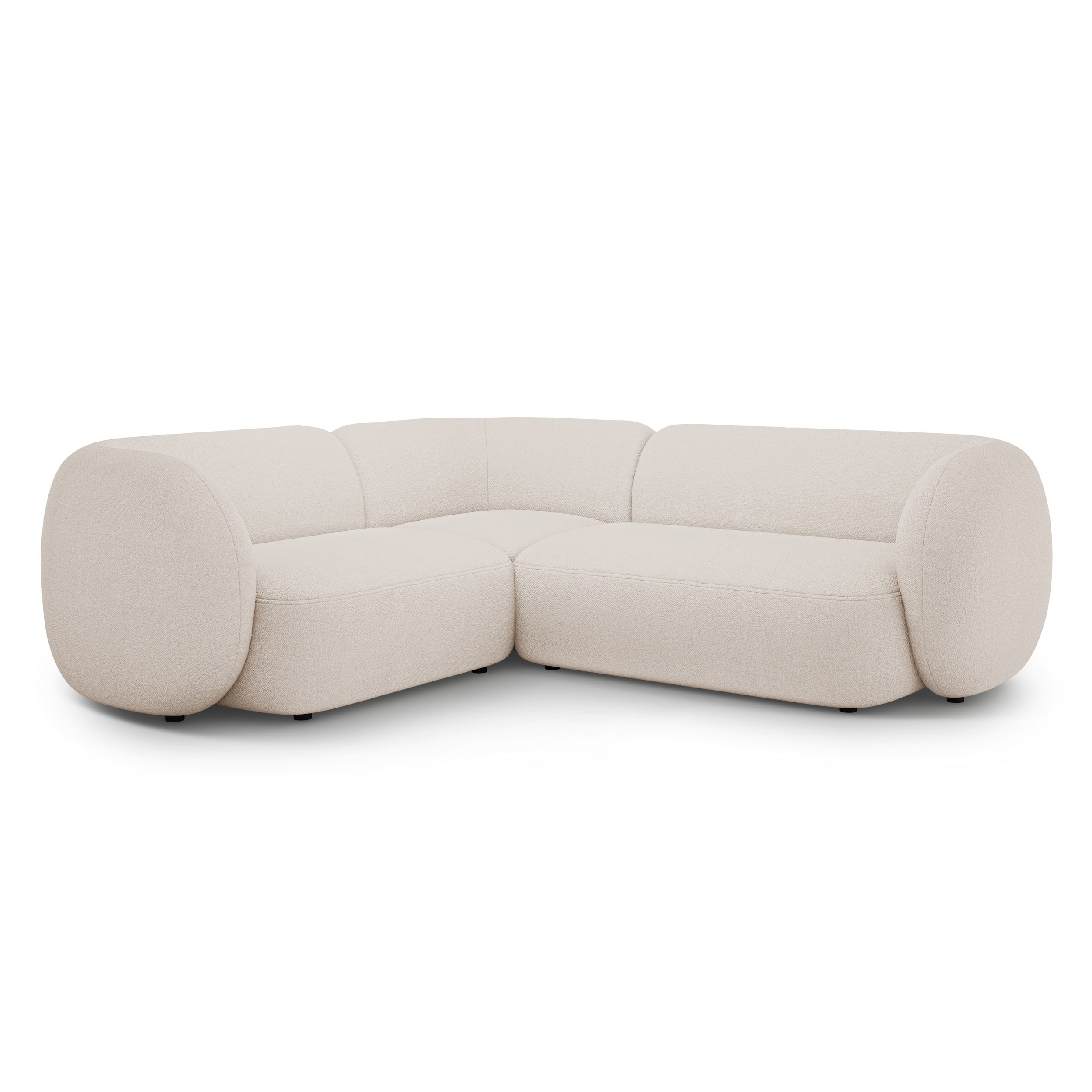 Links hoekbank voor 4 personen KATE beige boucle