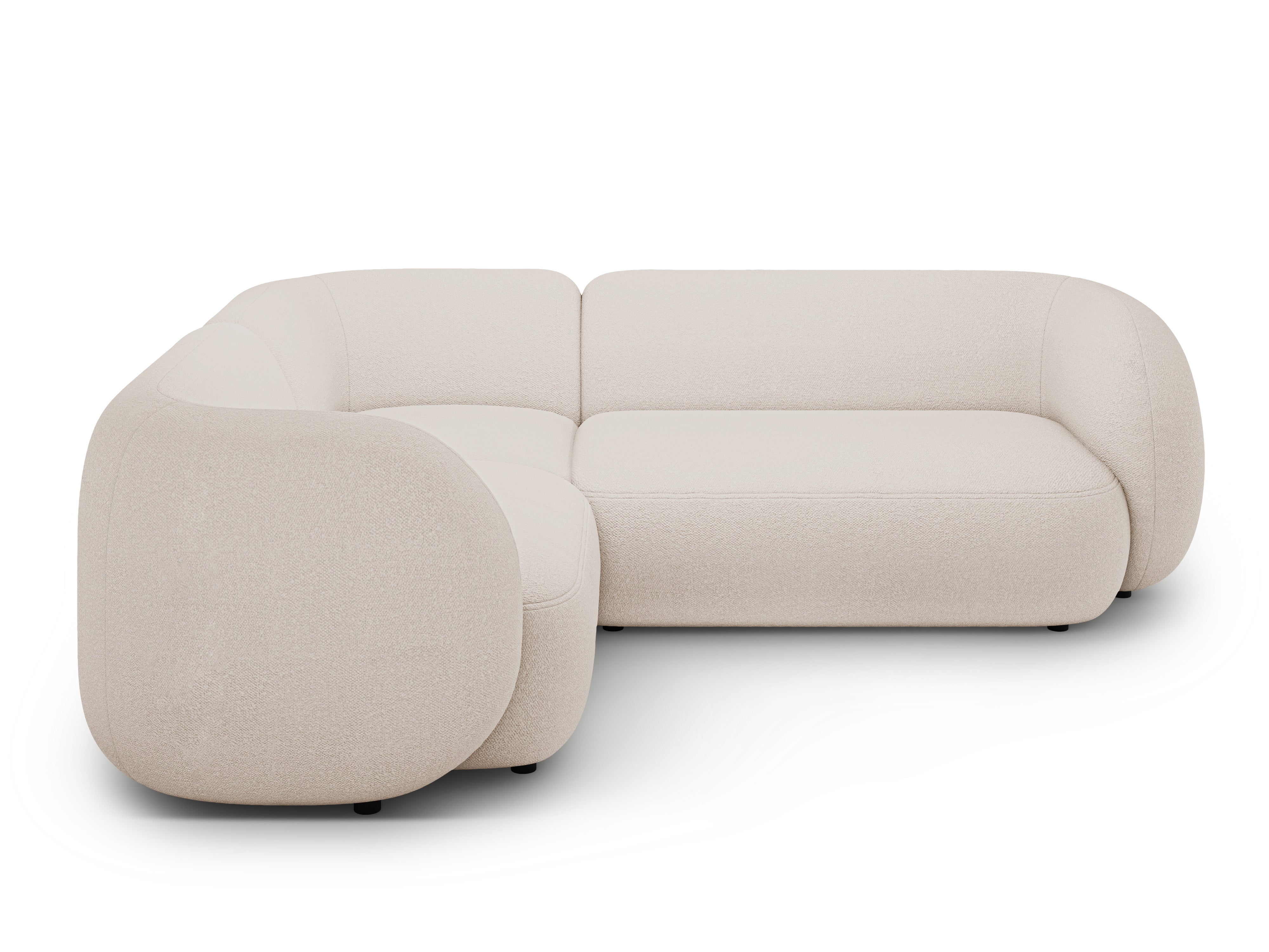 Links hoekbank voor 4 personen KATE beige boucle