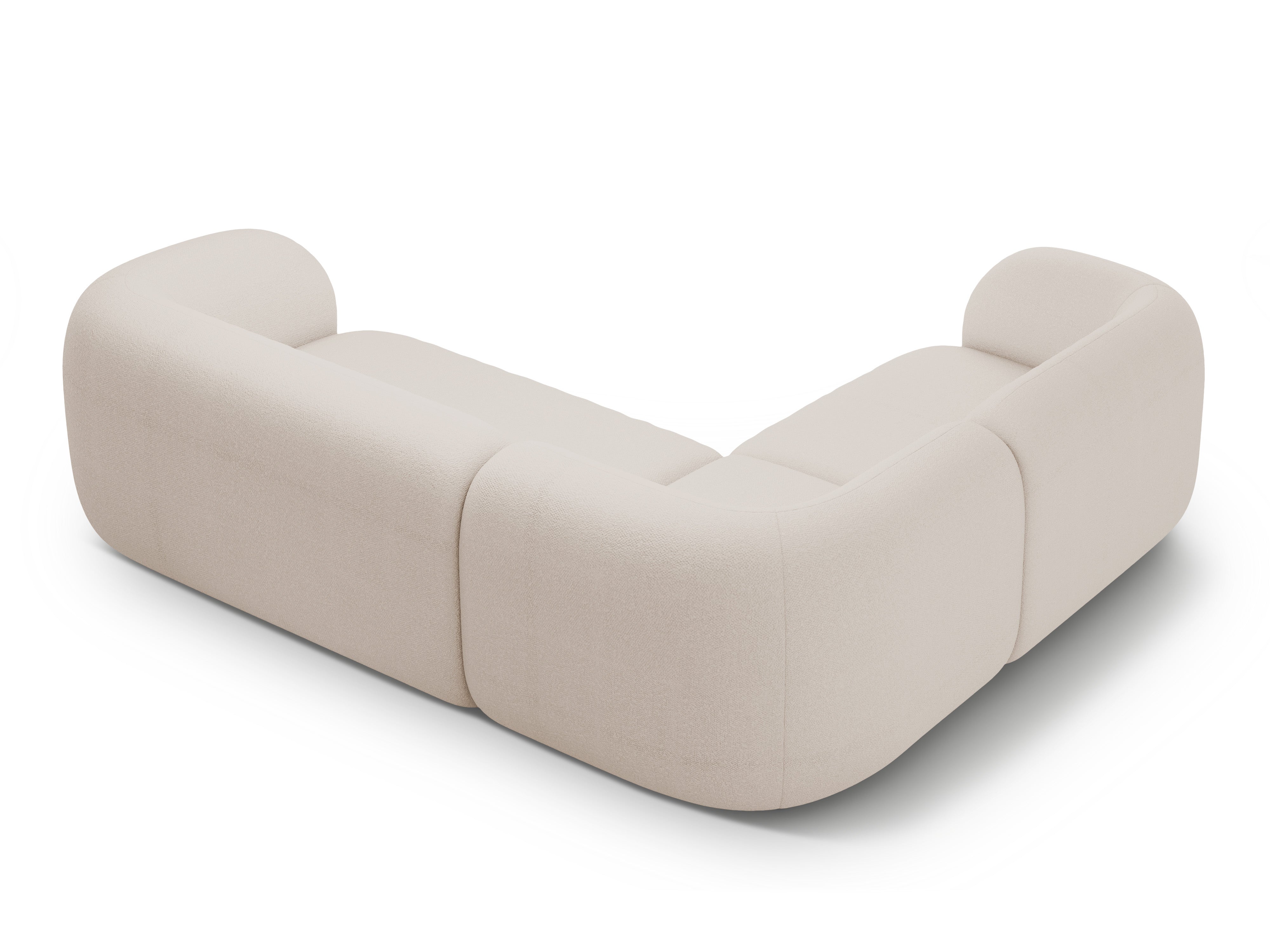 Links hoekbank voor 4 personen KATE beige boucle