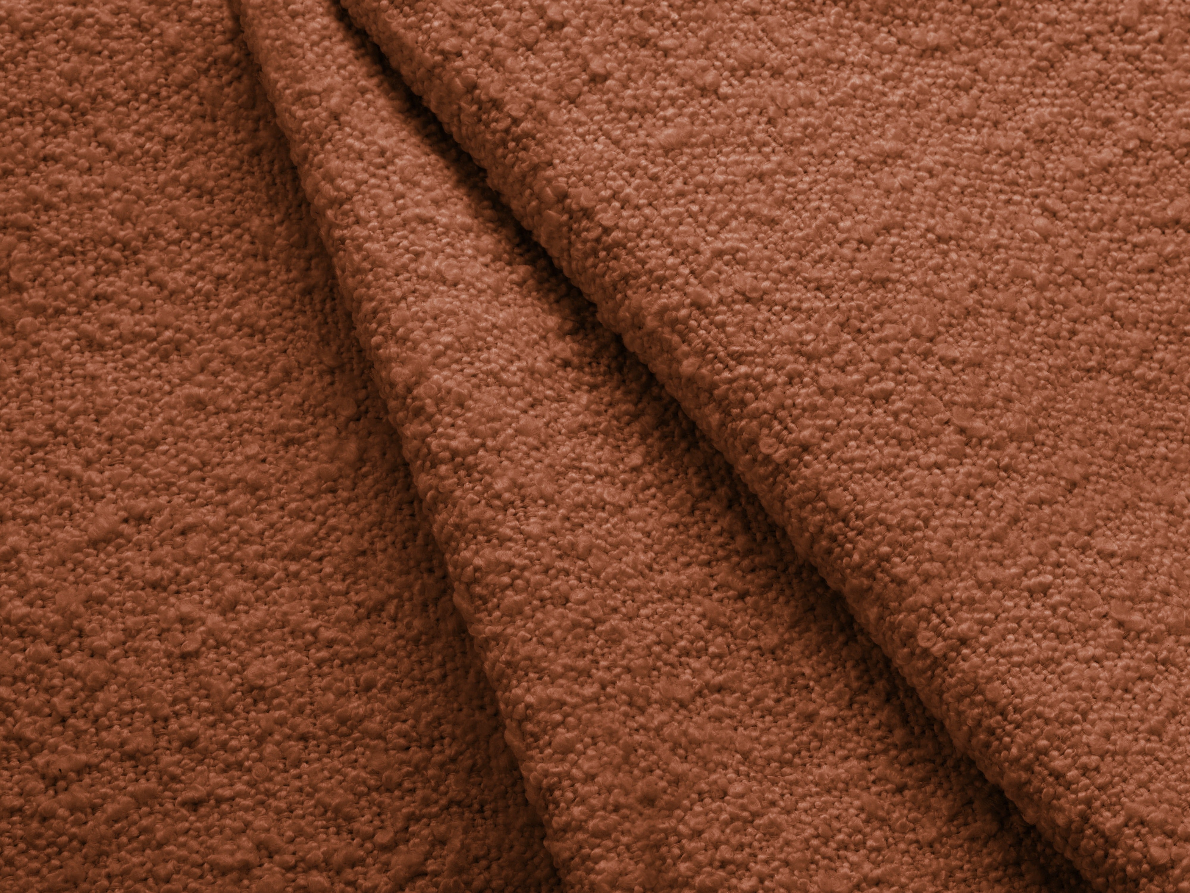 Rechthoekige 4-persoons hoekbank KATE terracotta boucle