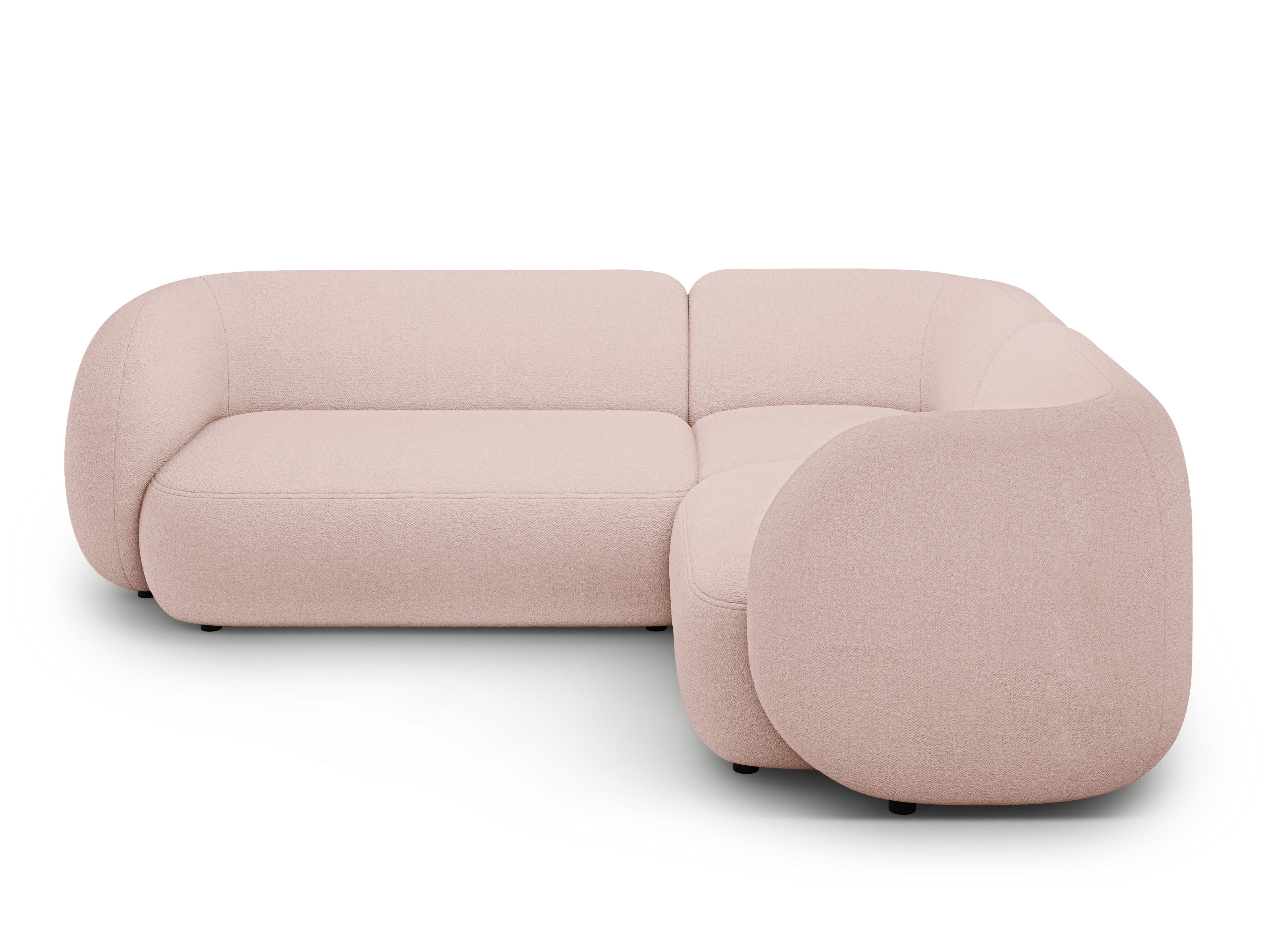 Right-facing 4-seater sofa KATE pink boucle