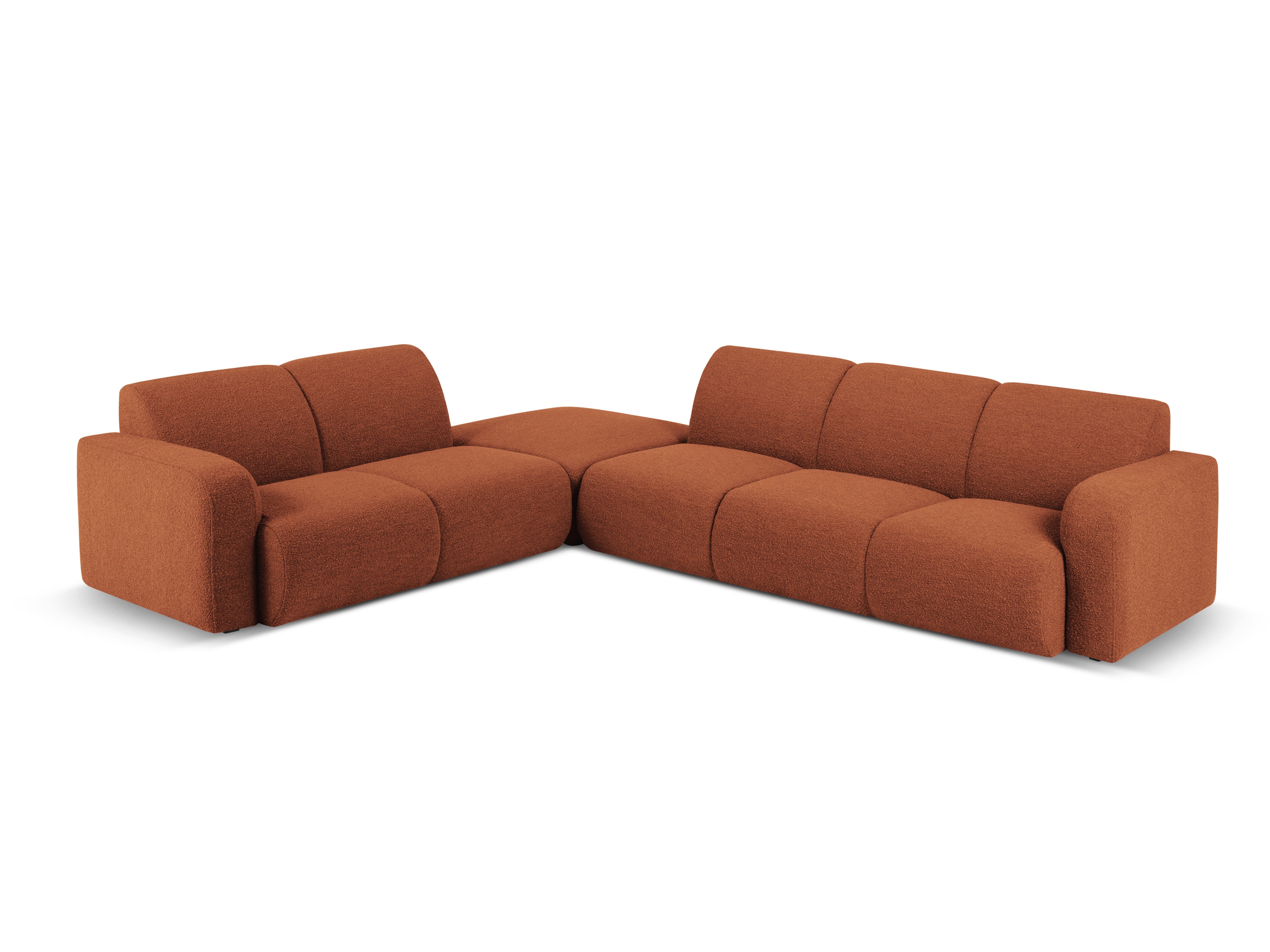 Narożnik w tkaninie boucle lewostronny otwarty MOLINO terracotta – Micadoni