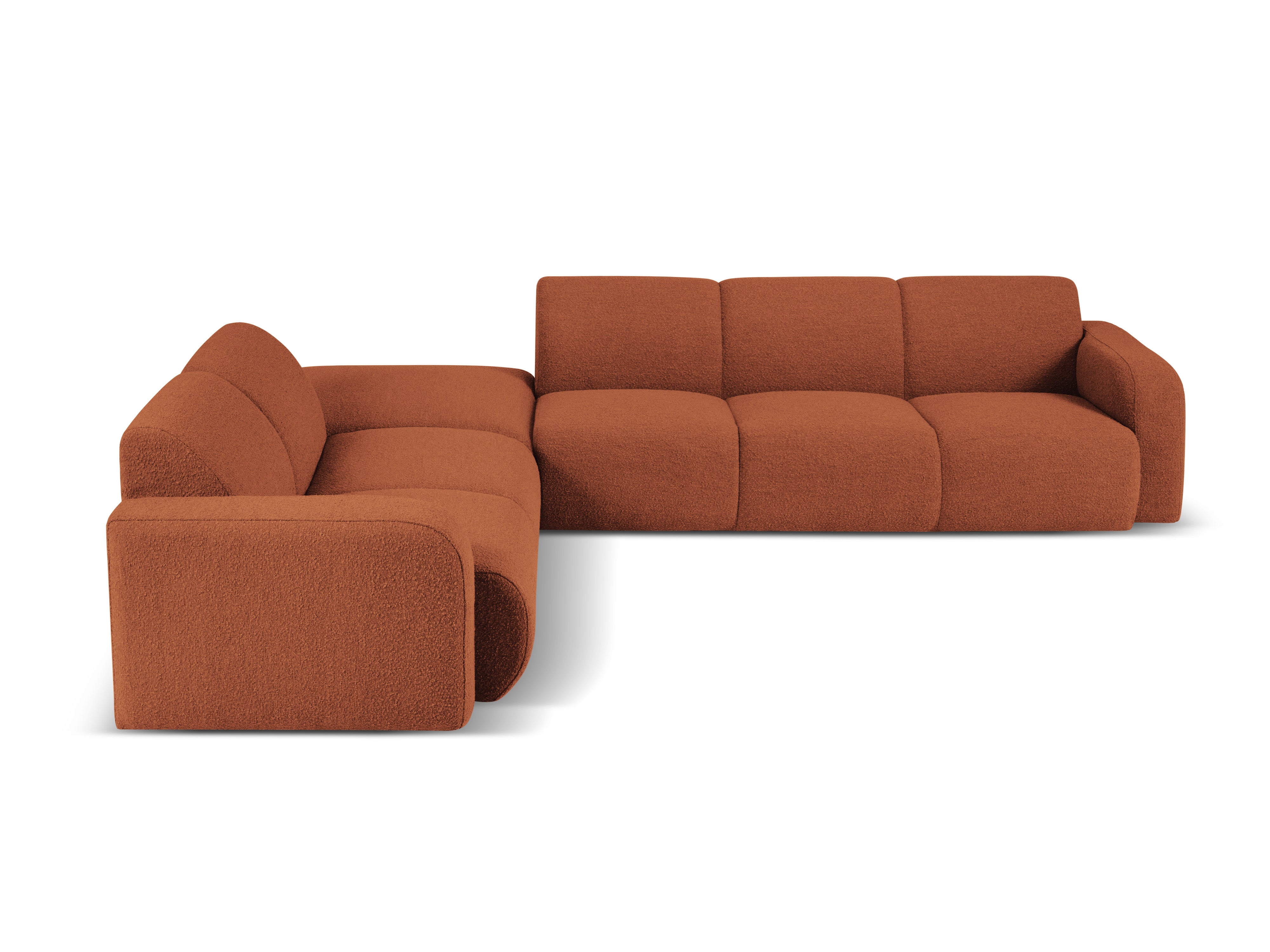 Narożnik w tkaninie boucle lewostronny otwarty MOLINO terracotta do salonu
