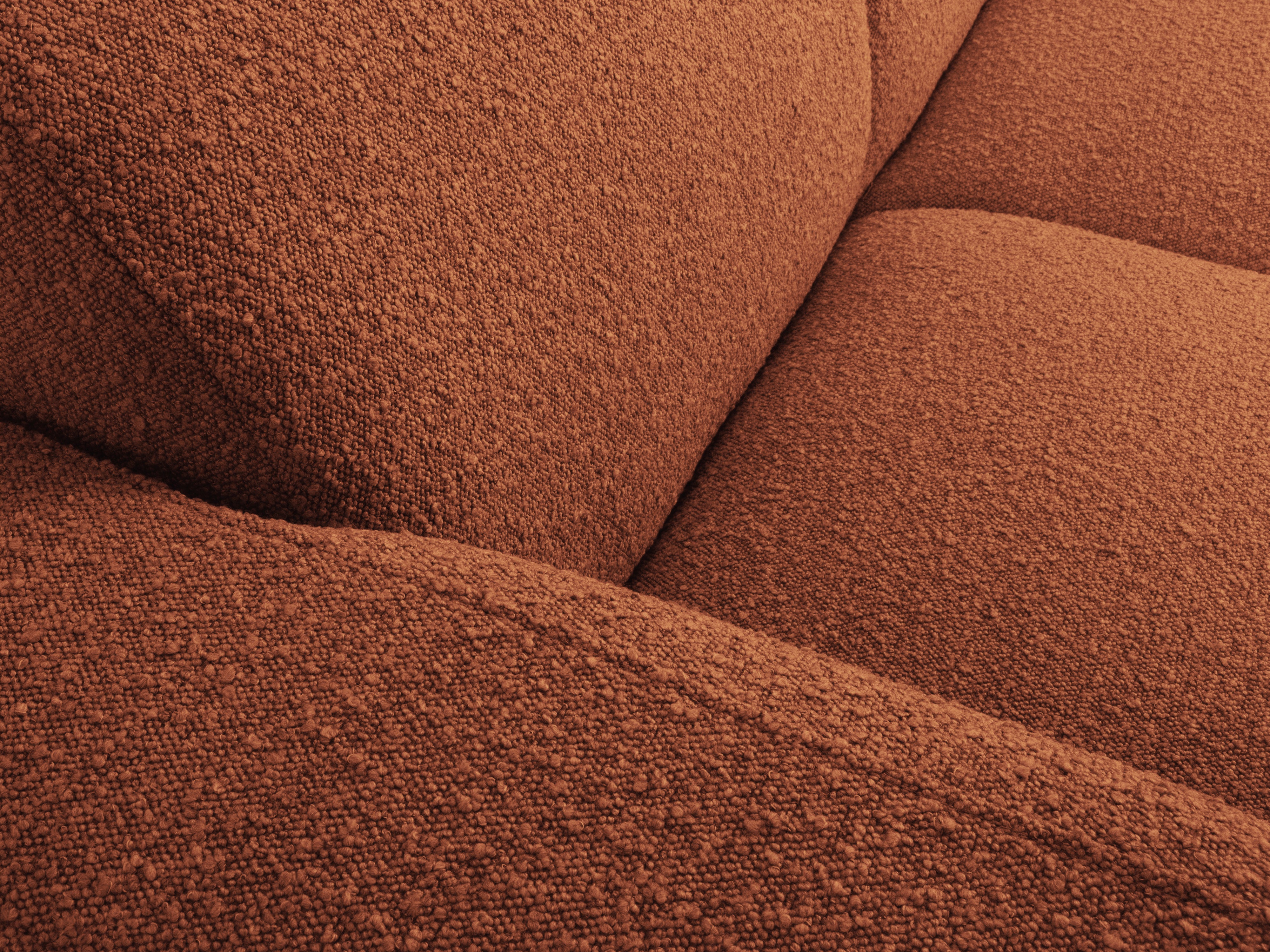 Narożnik w tkaninie boucle lewostronny otwarty MOLINO terracotta do salonu – Micadoni