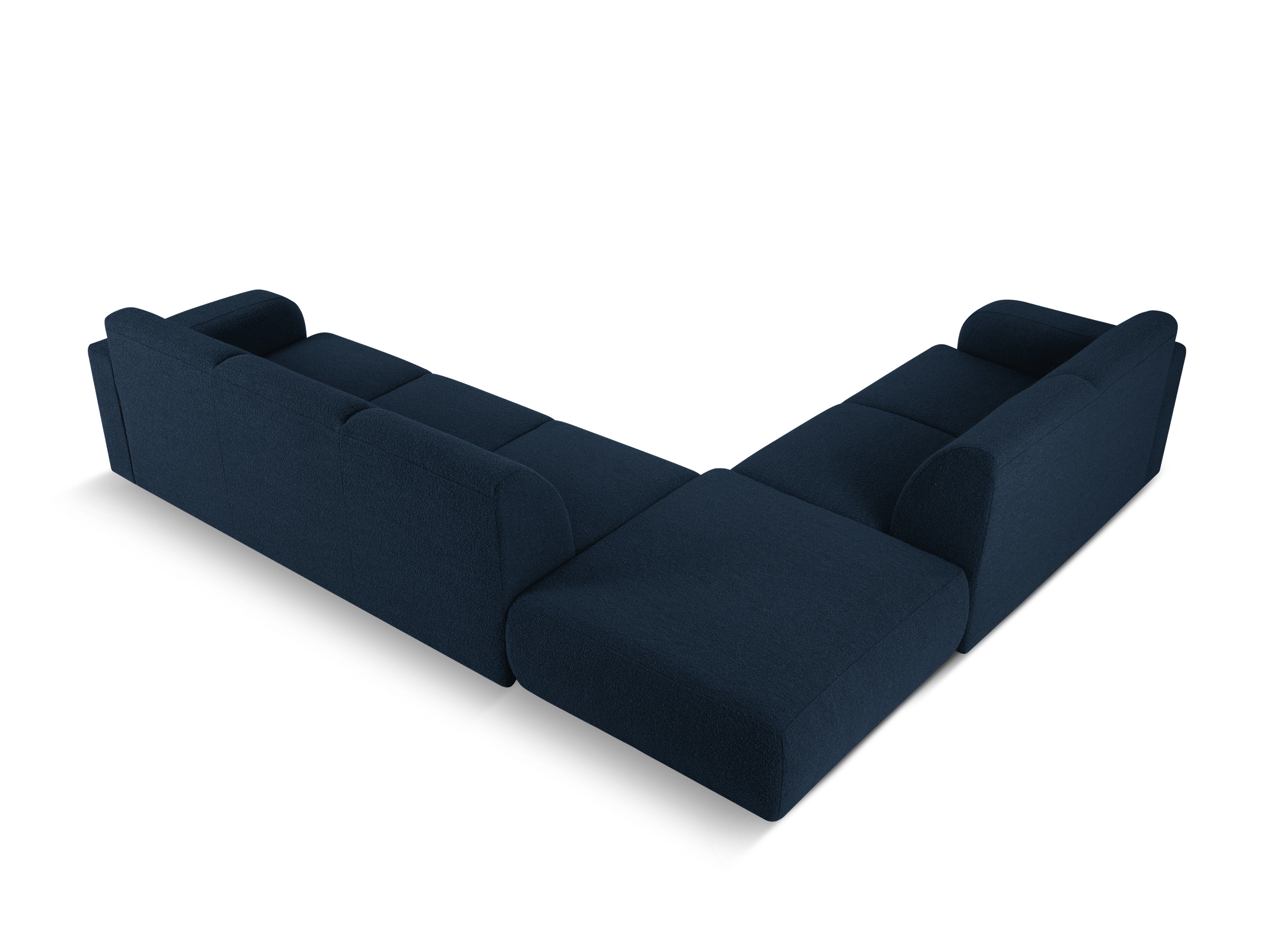 Narożnik w tkaninie boucle lewostronny otwarty MOLINO granatowy Micadoni Eye on Design