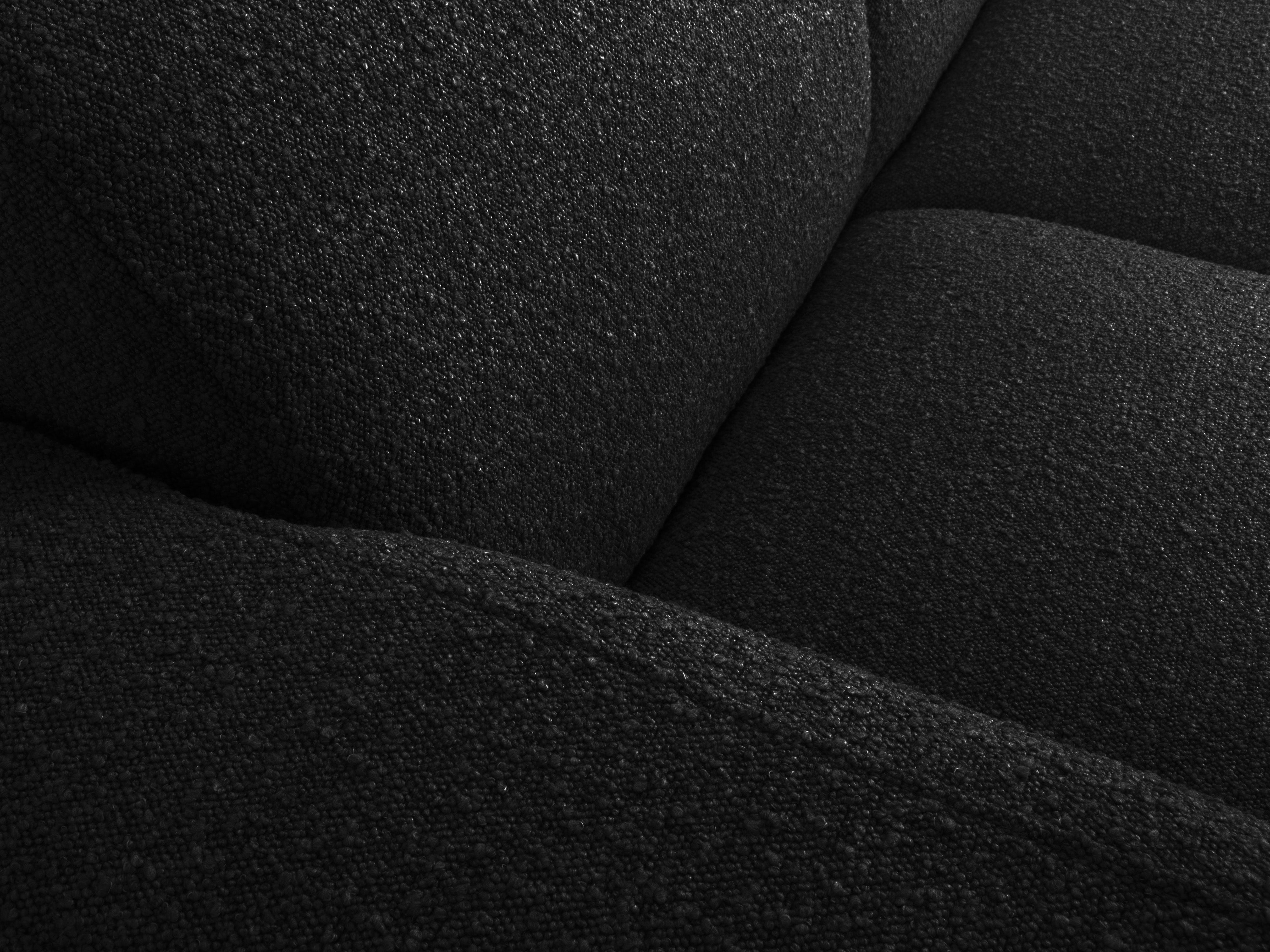 Narożnik w tkaninie boucle lewostronny otwarty MOLINO czarny Micadoni Eye on Design