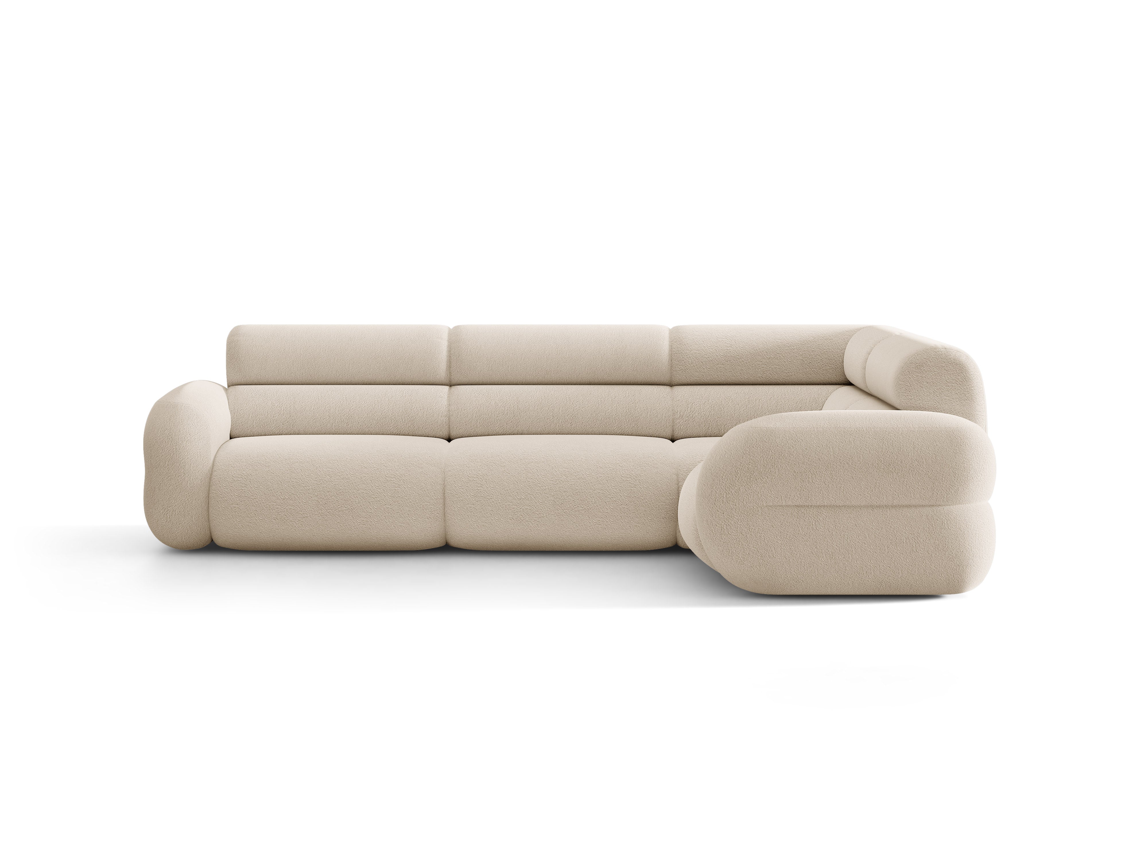Rechthoekige L-bank rechts NEO beige boucle