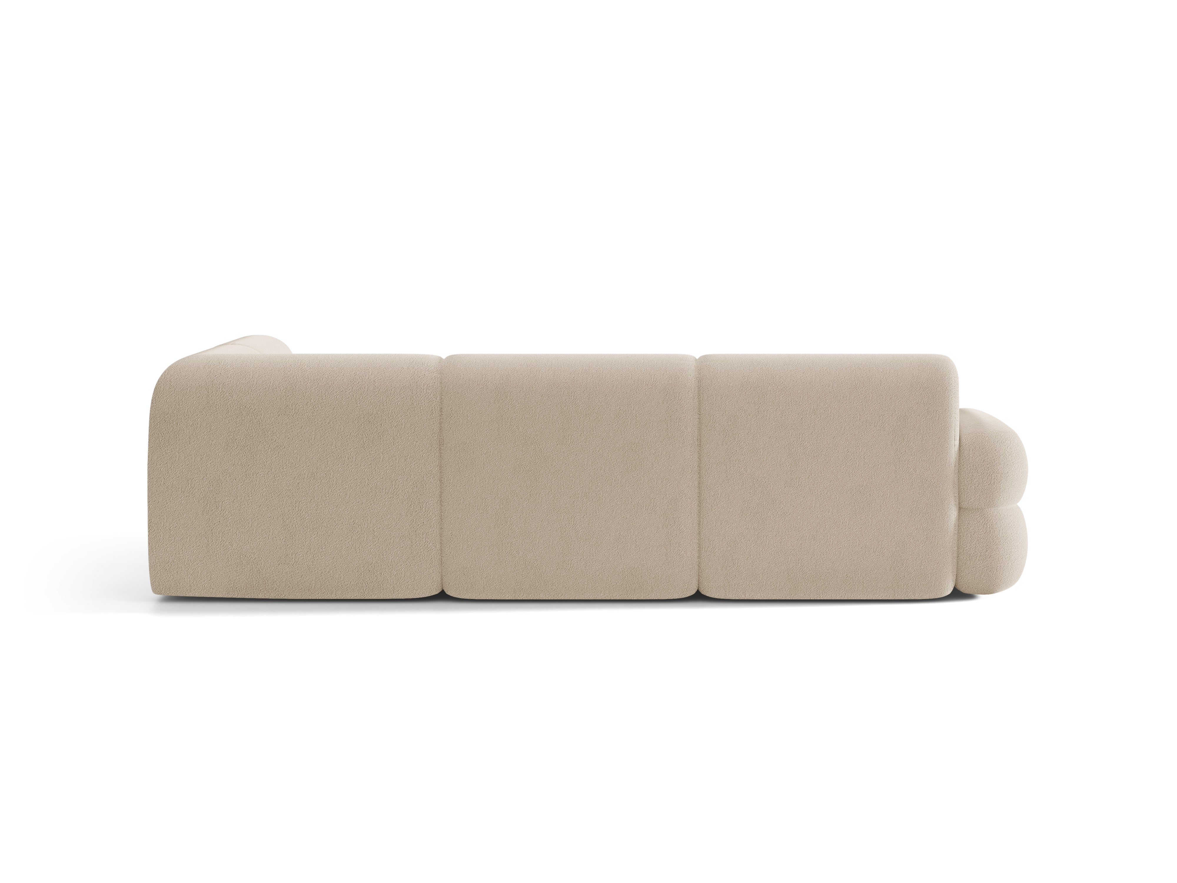 Rechthoekige L-bank rechts NEO beige boucle