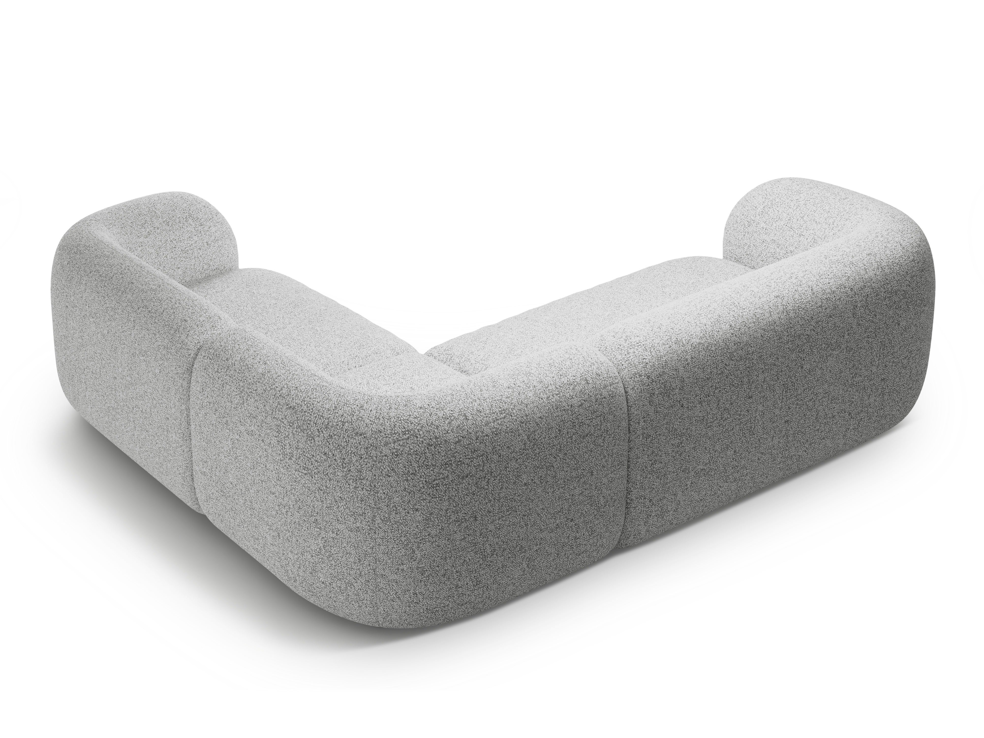 Rechthoekige hoekbank voor 4 personen KATE lichtgrijs gemêleerd