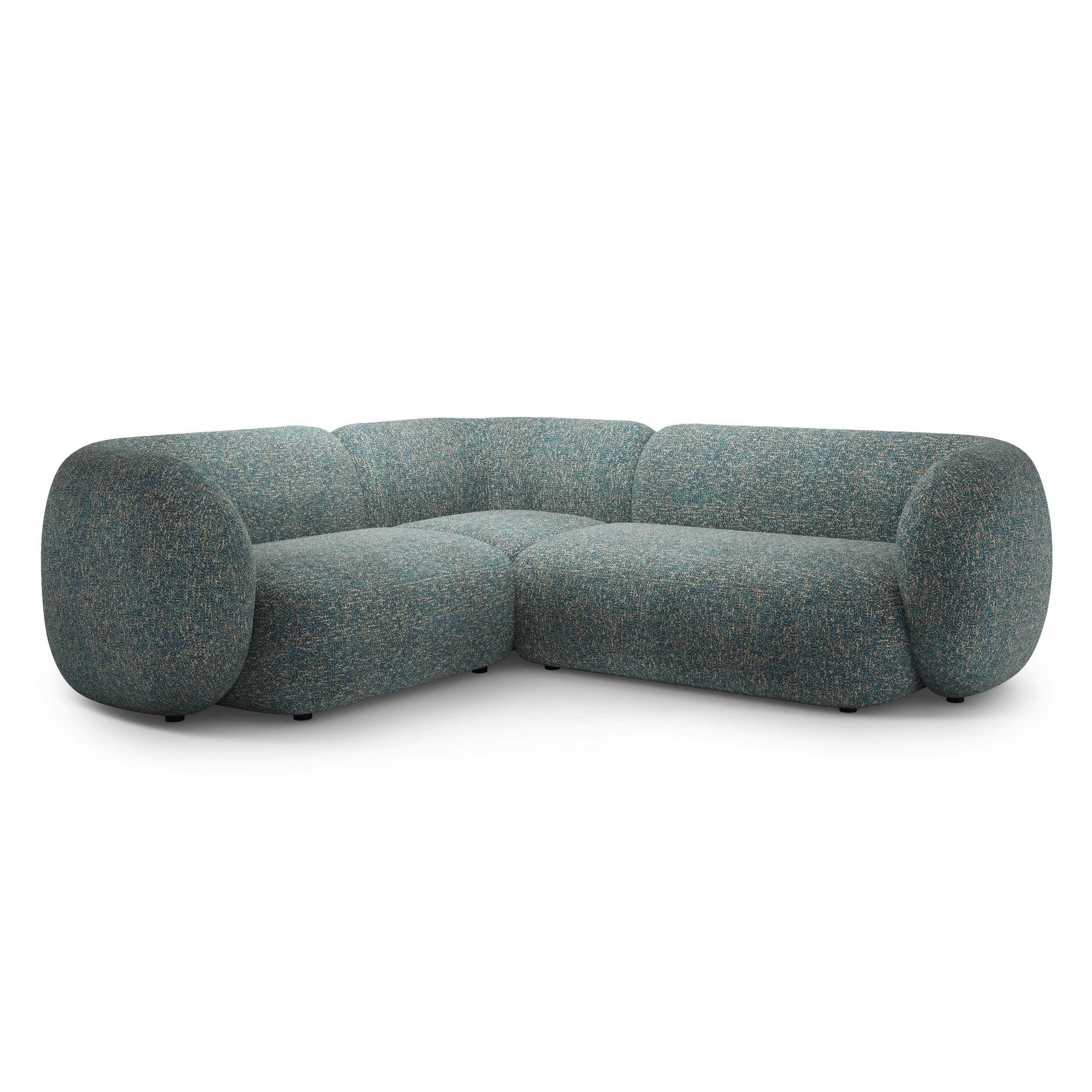 Linksseitige 4-Sitzer-Eckcouch KATE blauer Melange