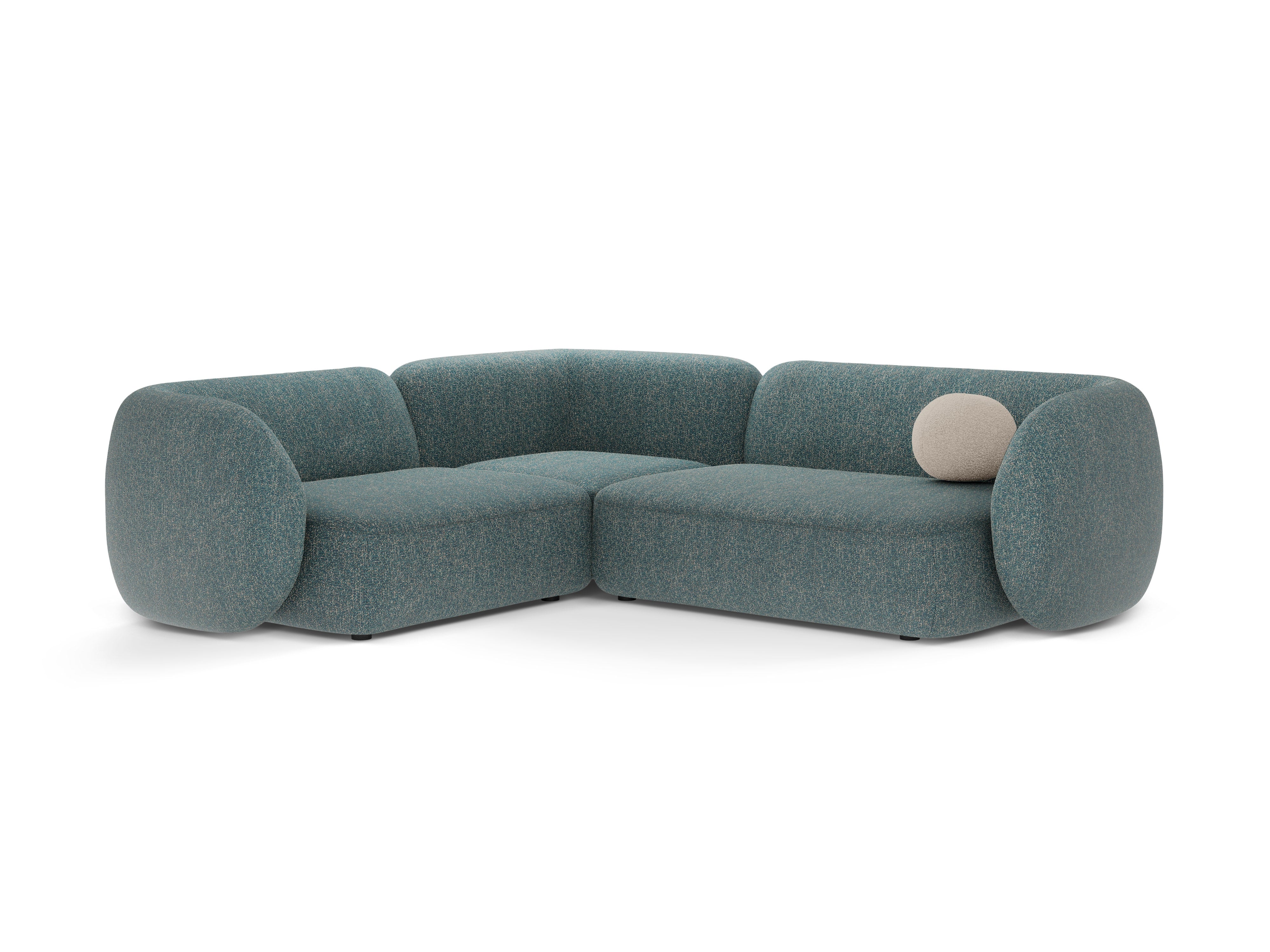 Left-sided corner sofa for 4 people KATE blue mélange