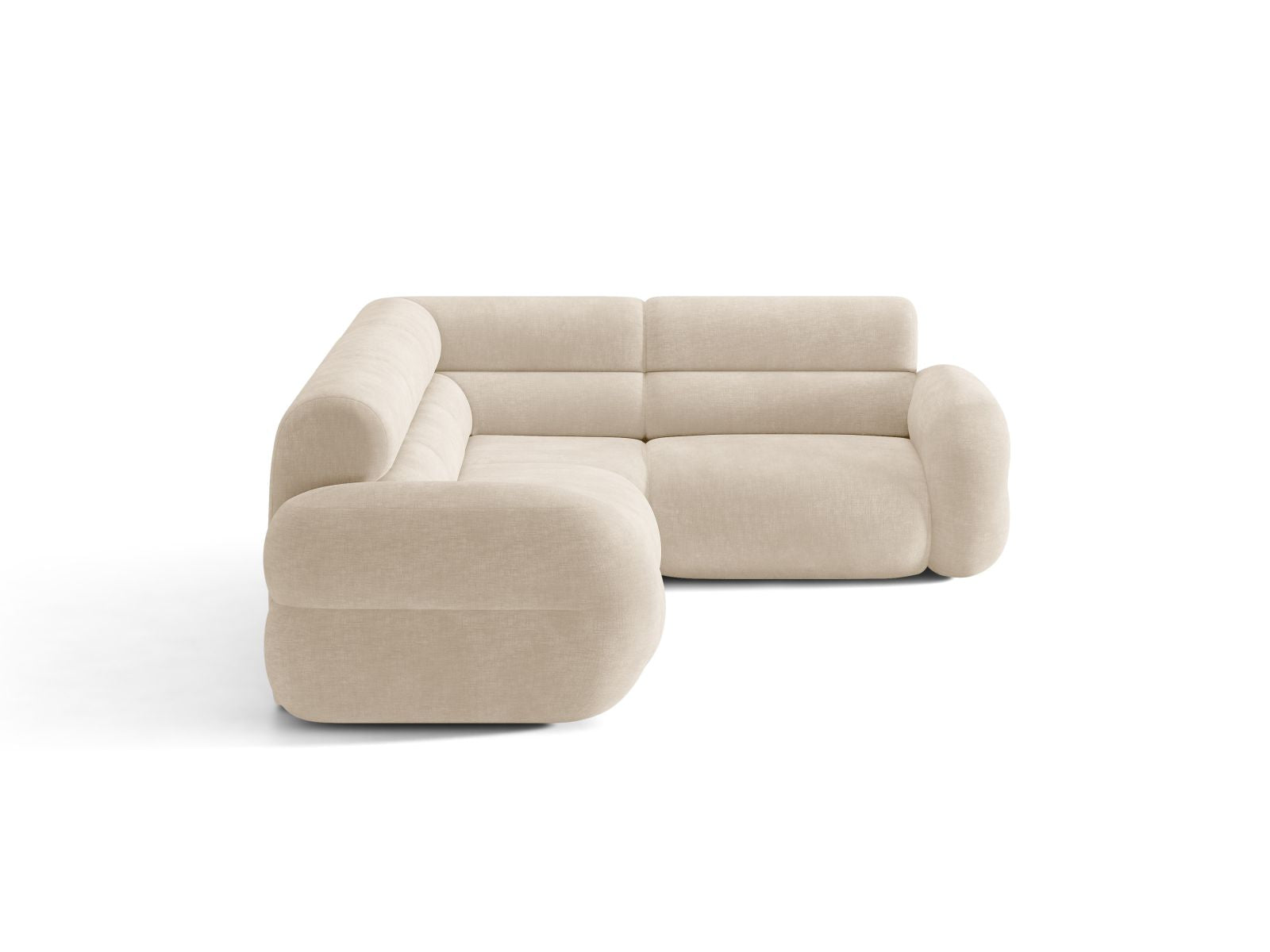 Rechthoekige L-bank rechts NEO lichtbeige chenille