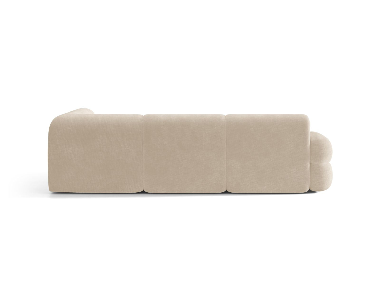 Rechthoekige L-bank rechts NEO lichtbeige chenille