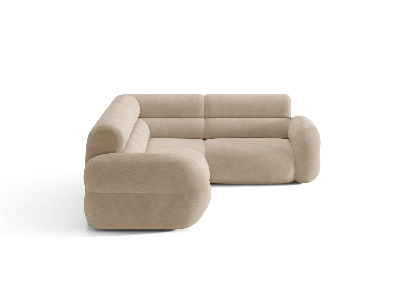 Rechthoekige L-vormige NEO hoekbank in beige chenille