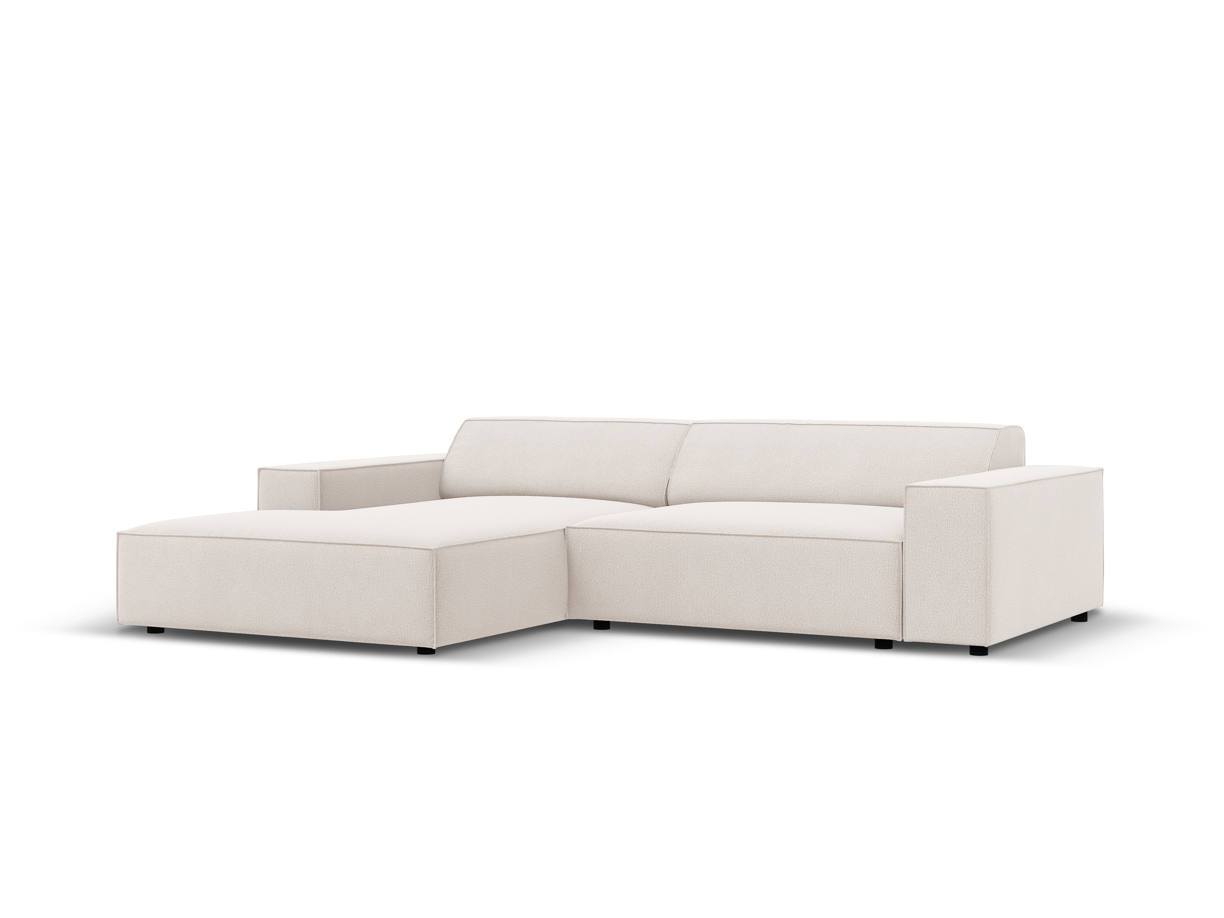 Driepersoons links hoekbank JODIE lichtbeige