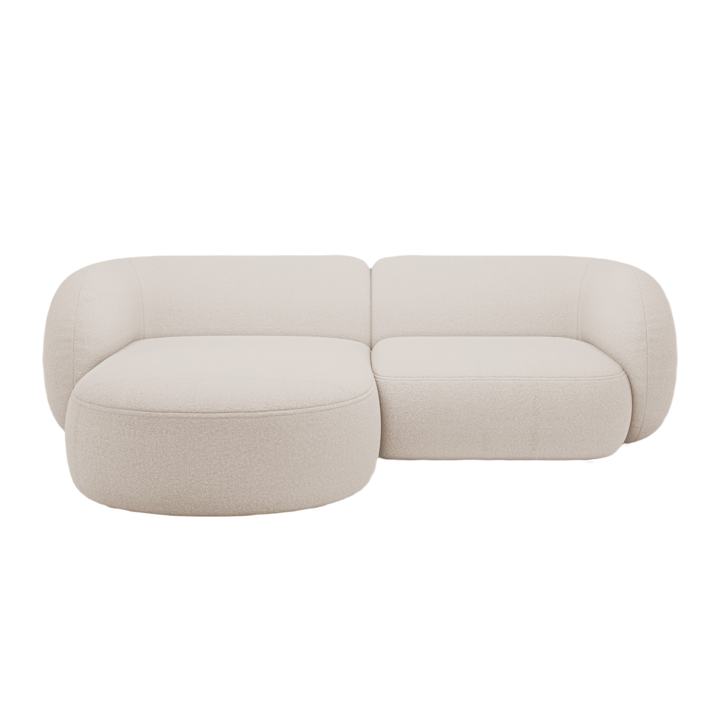 Links hoekbank voor 2 personen KATE beige boucle