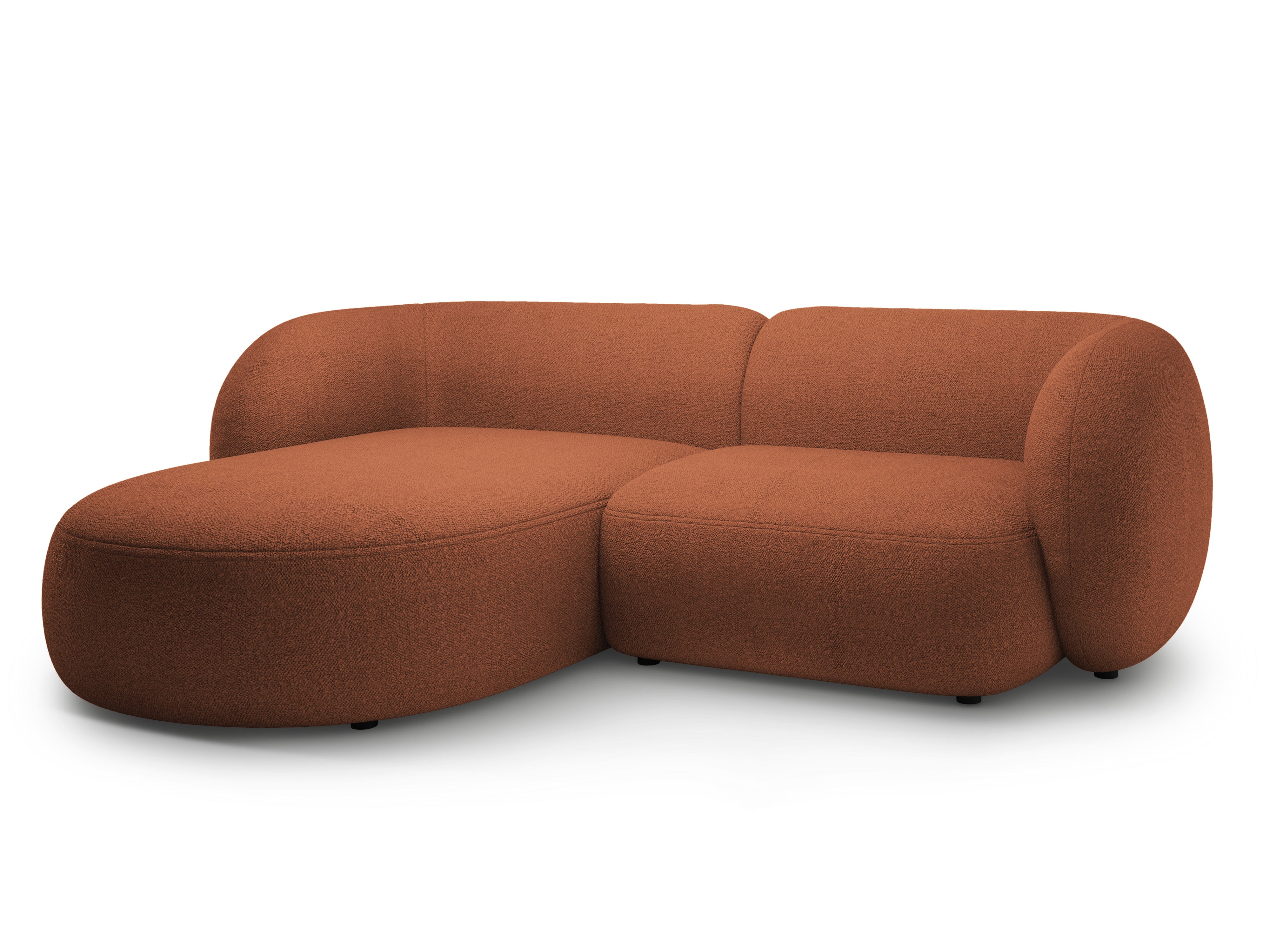 Tweedelig links hoekbank KATE terracotta boucle