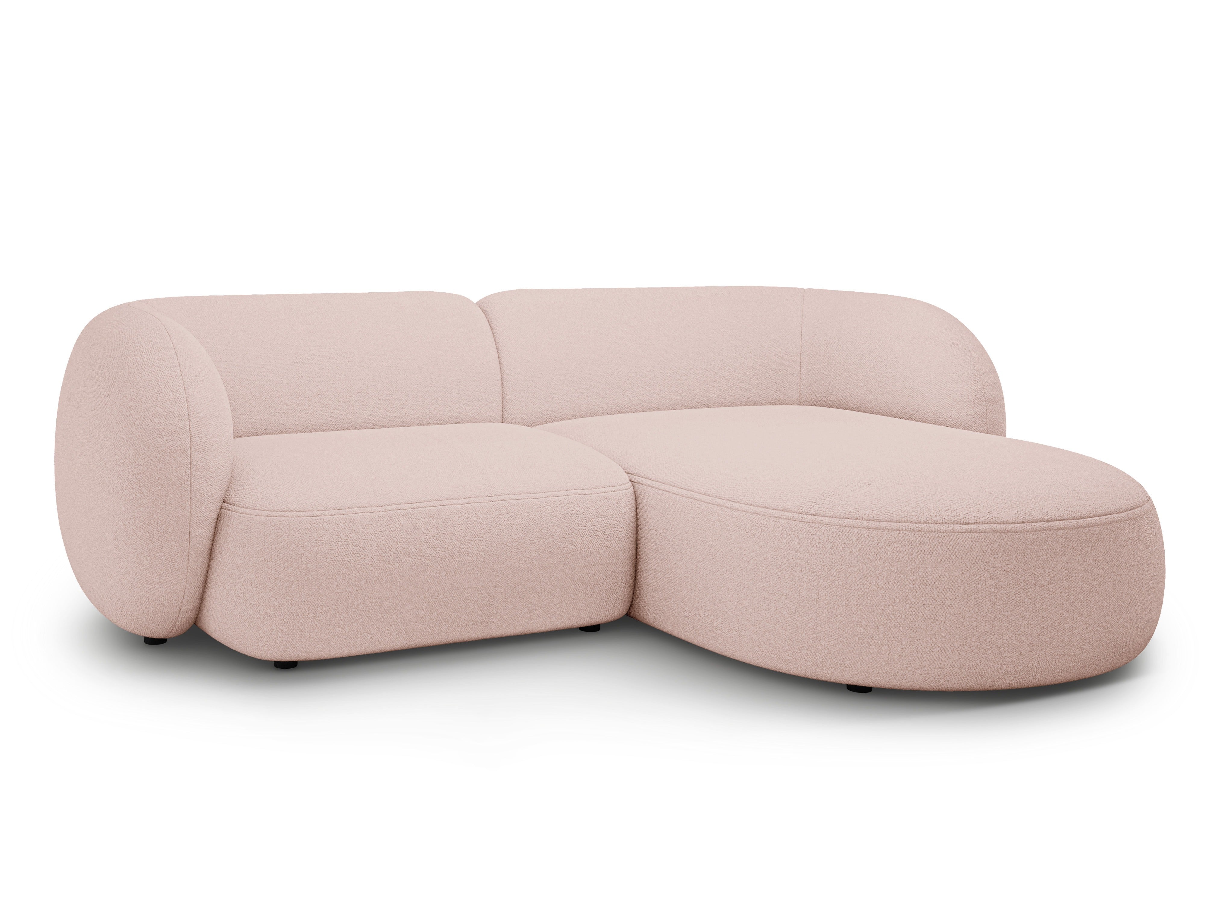 Right-facing 2-seater sofa KATE pink boucle
