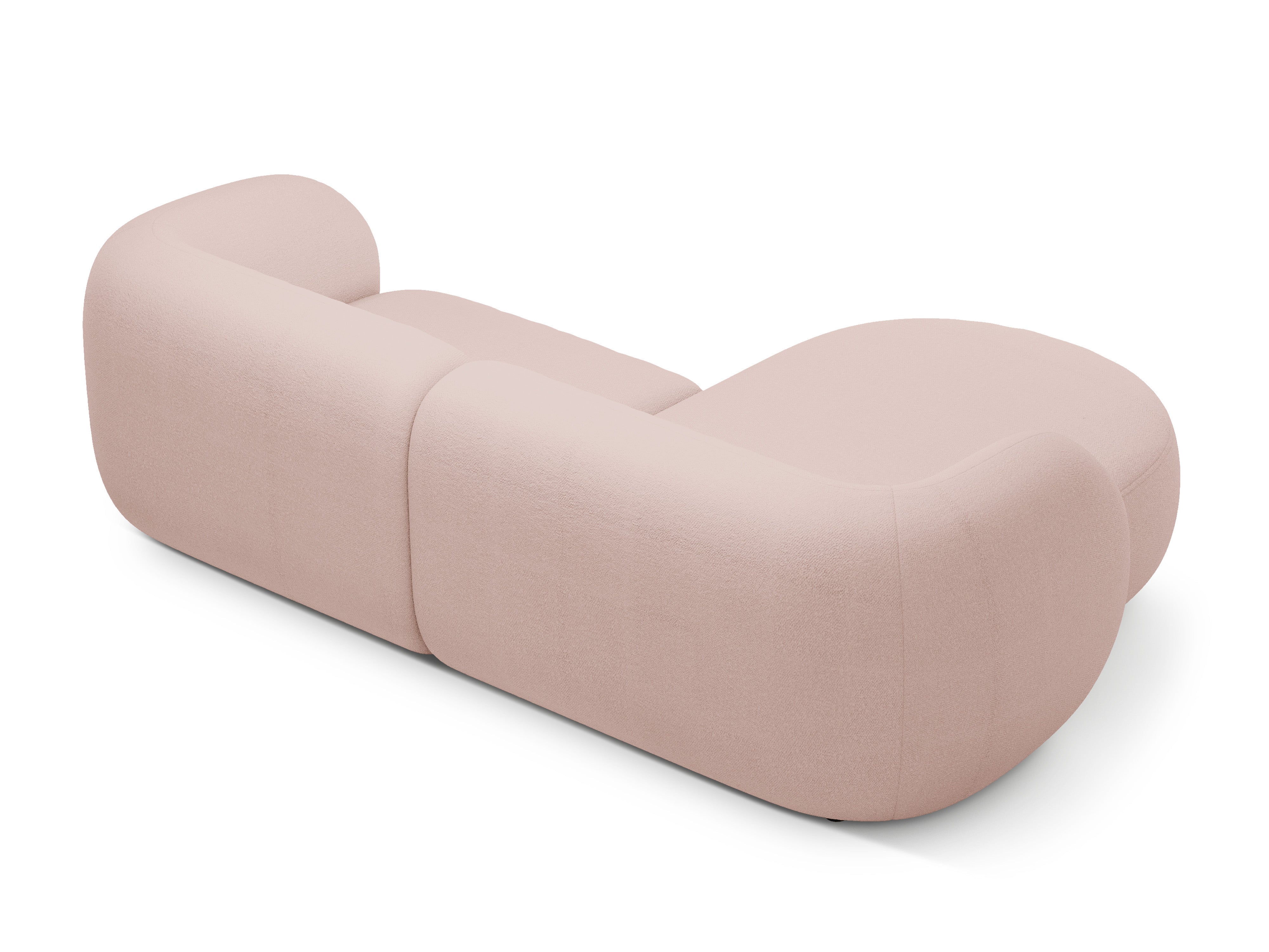 Linker 2-zits hoekbank KATE roze boucle