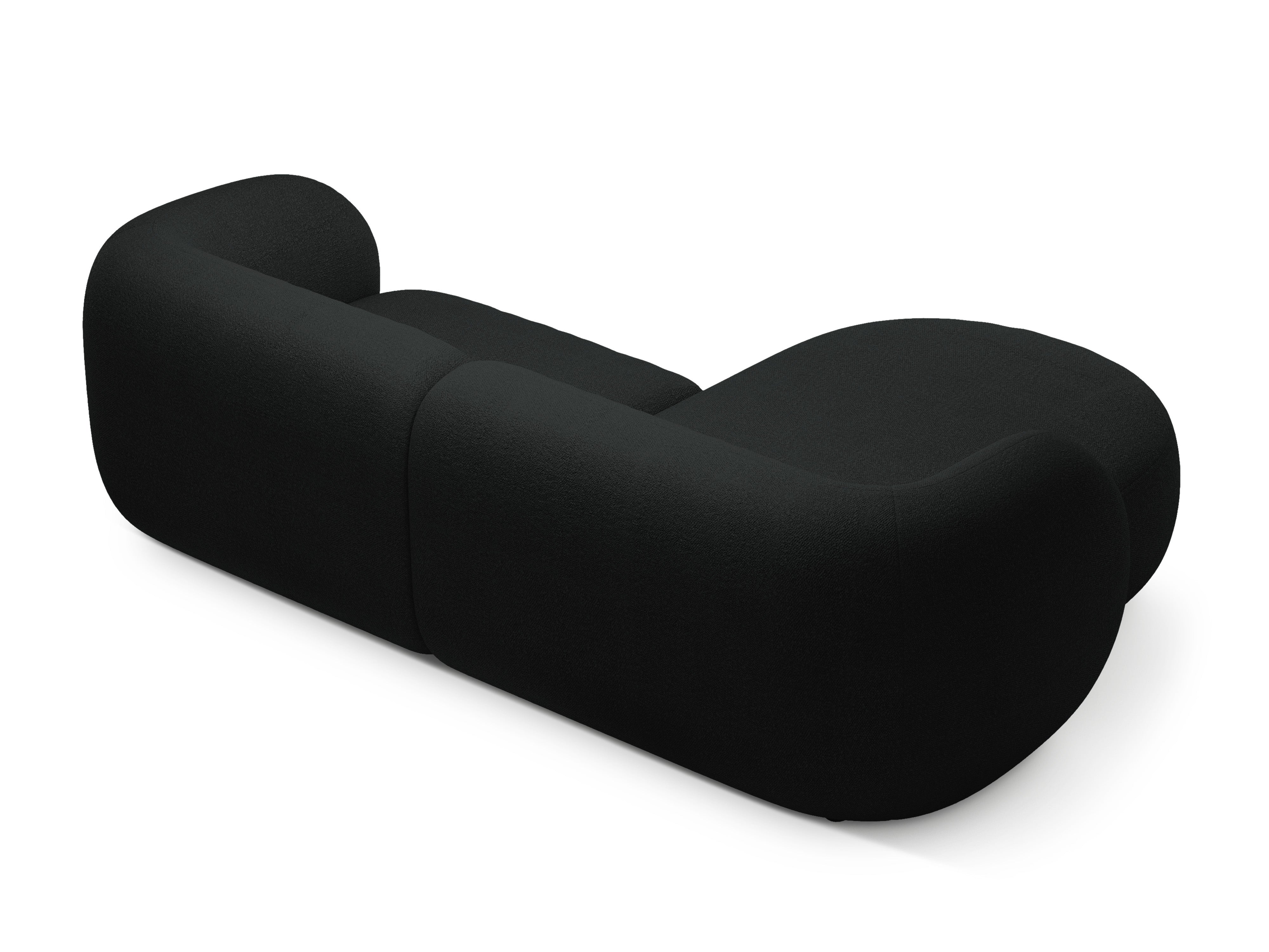 Linksseitige 2-Sitzer-Eckcouch KATE schwarzes Boucle