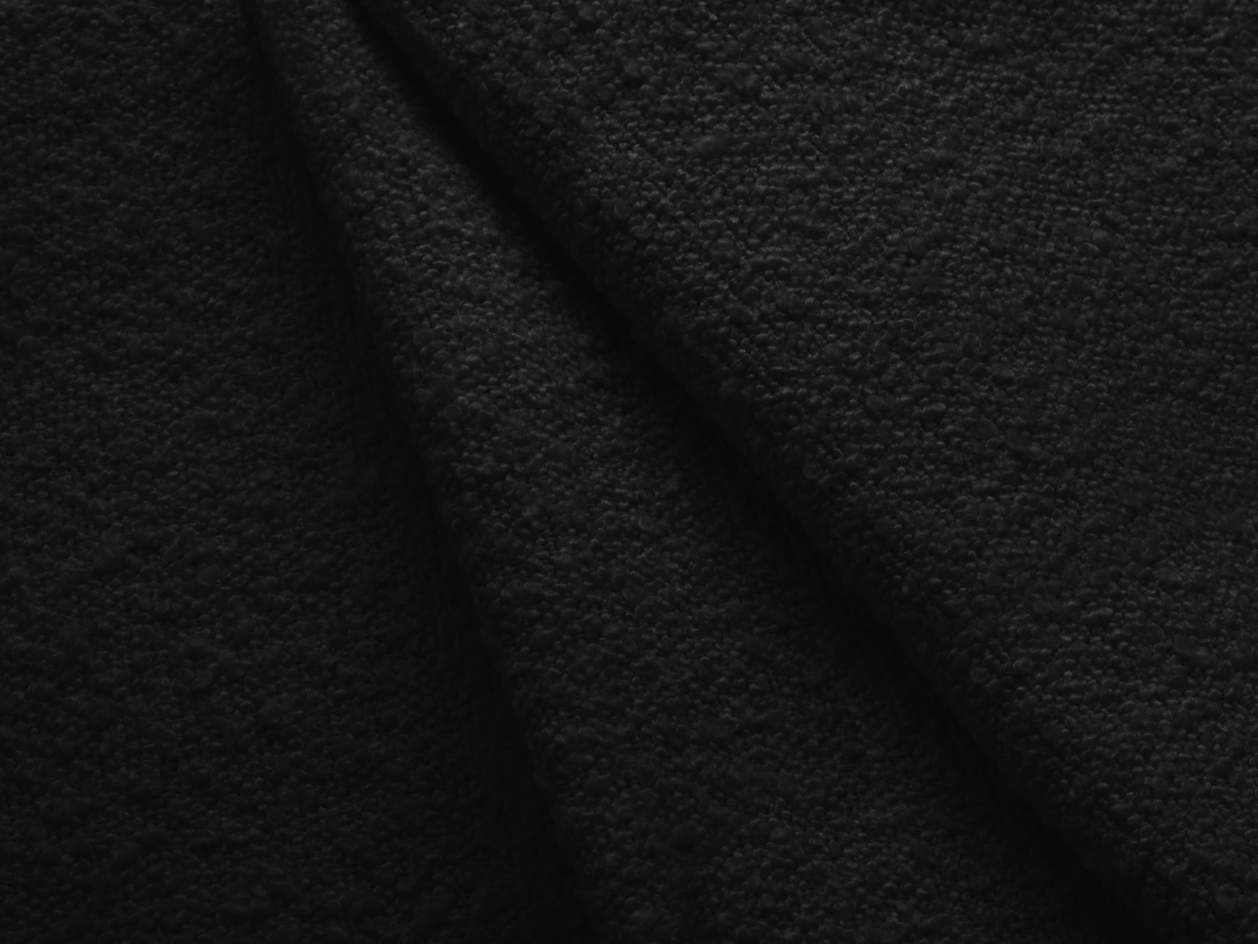 Right-facing 2-seater corner sofa KATE black boucle