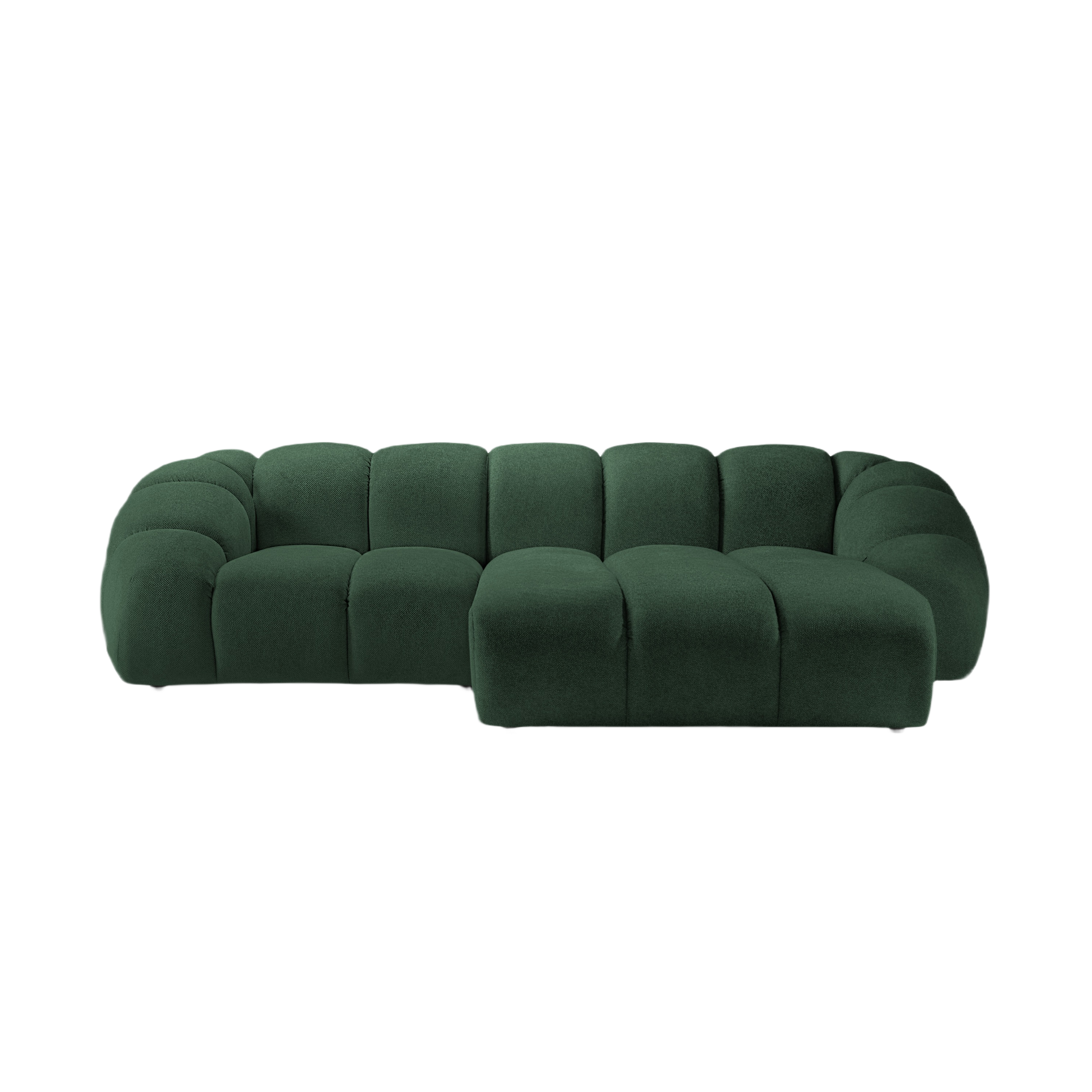 Right-facing 3-seater sofa DIANA dark green chenille