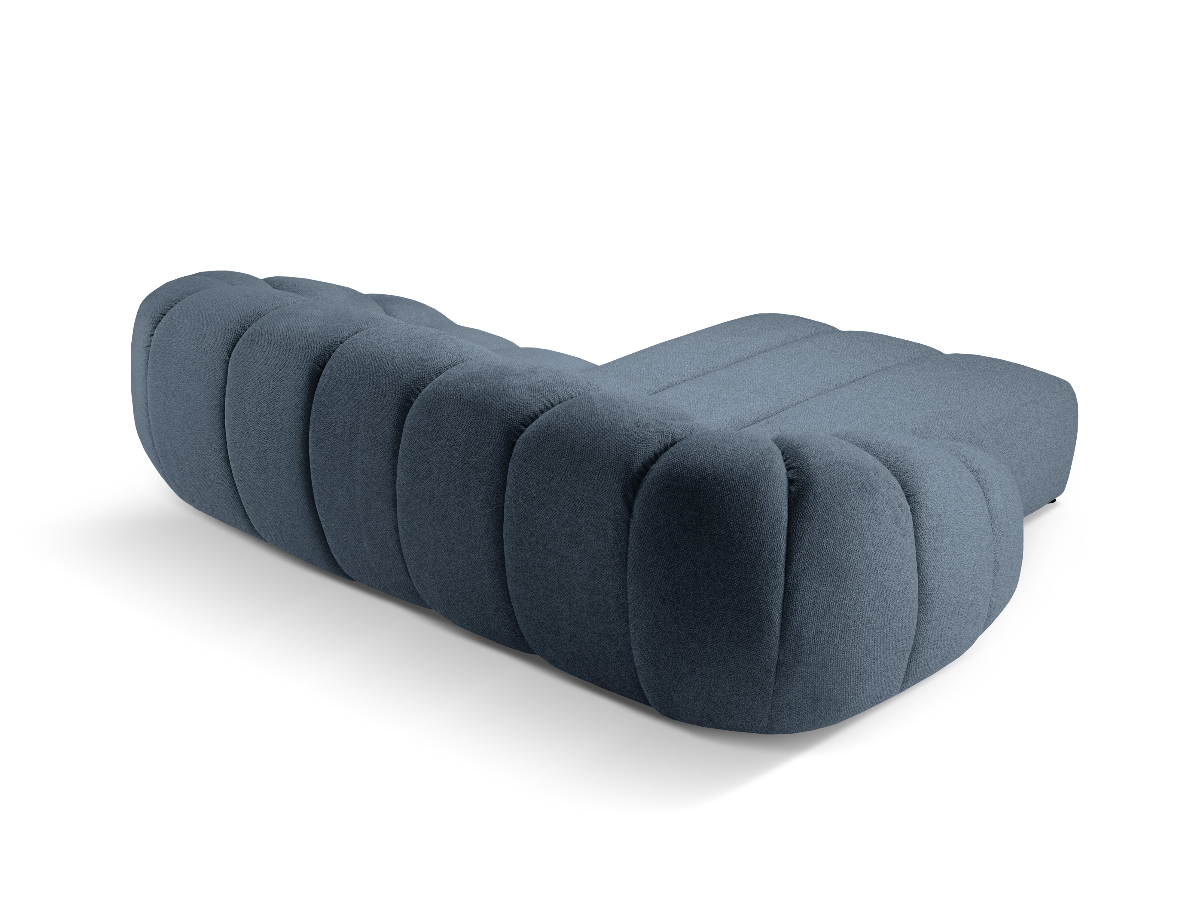 Left-facing 3-seater corner sofa DIANA light blue chenille