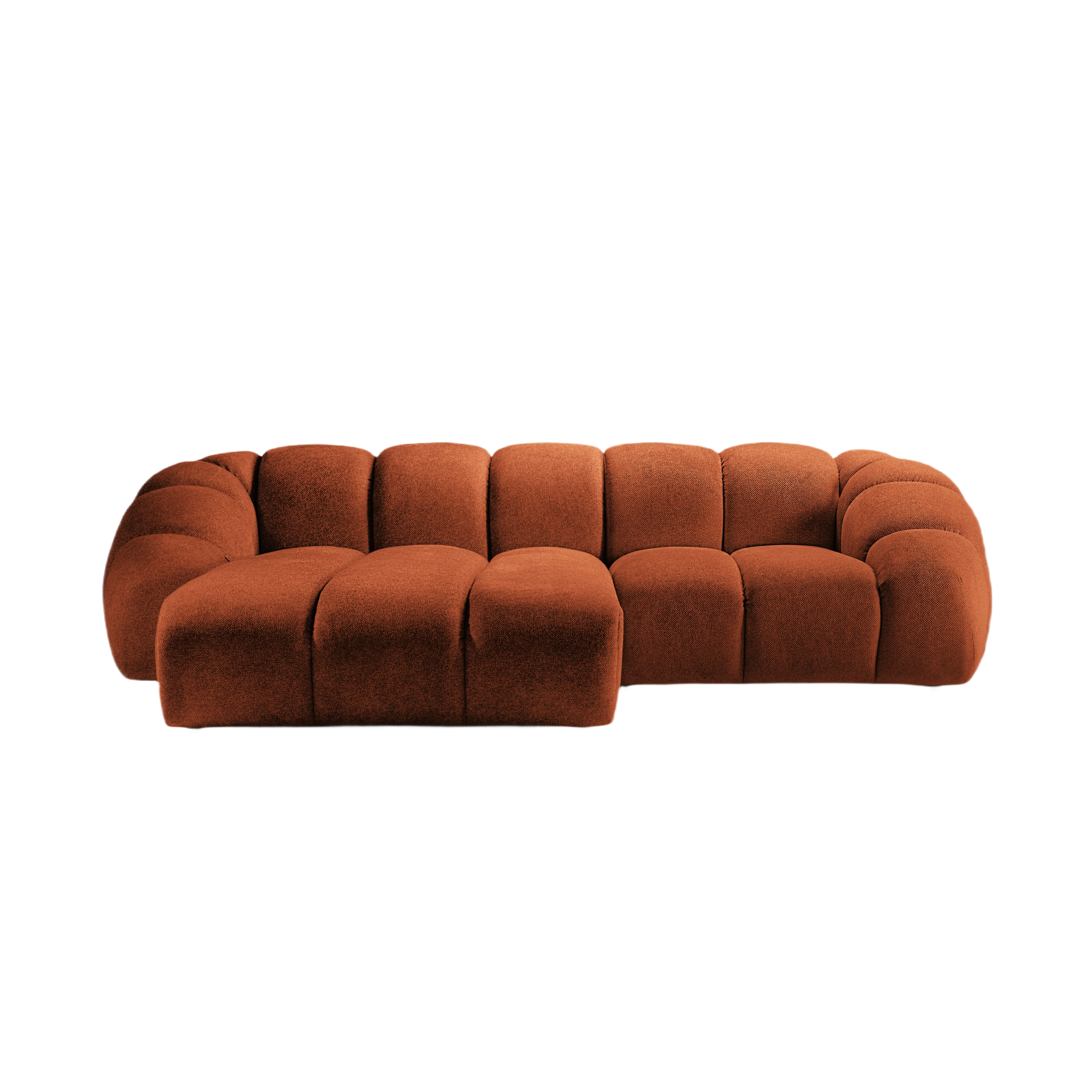 Dreisitzer-Ecksofa links DIANA terrakotta Chenille