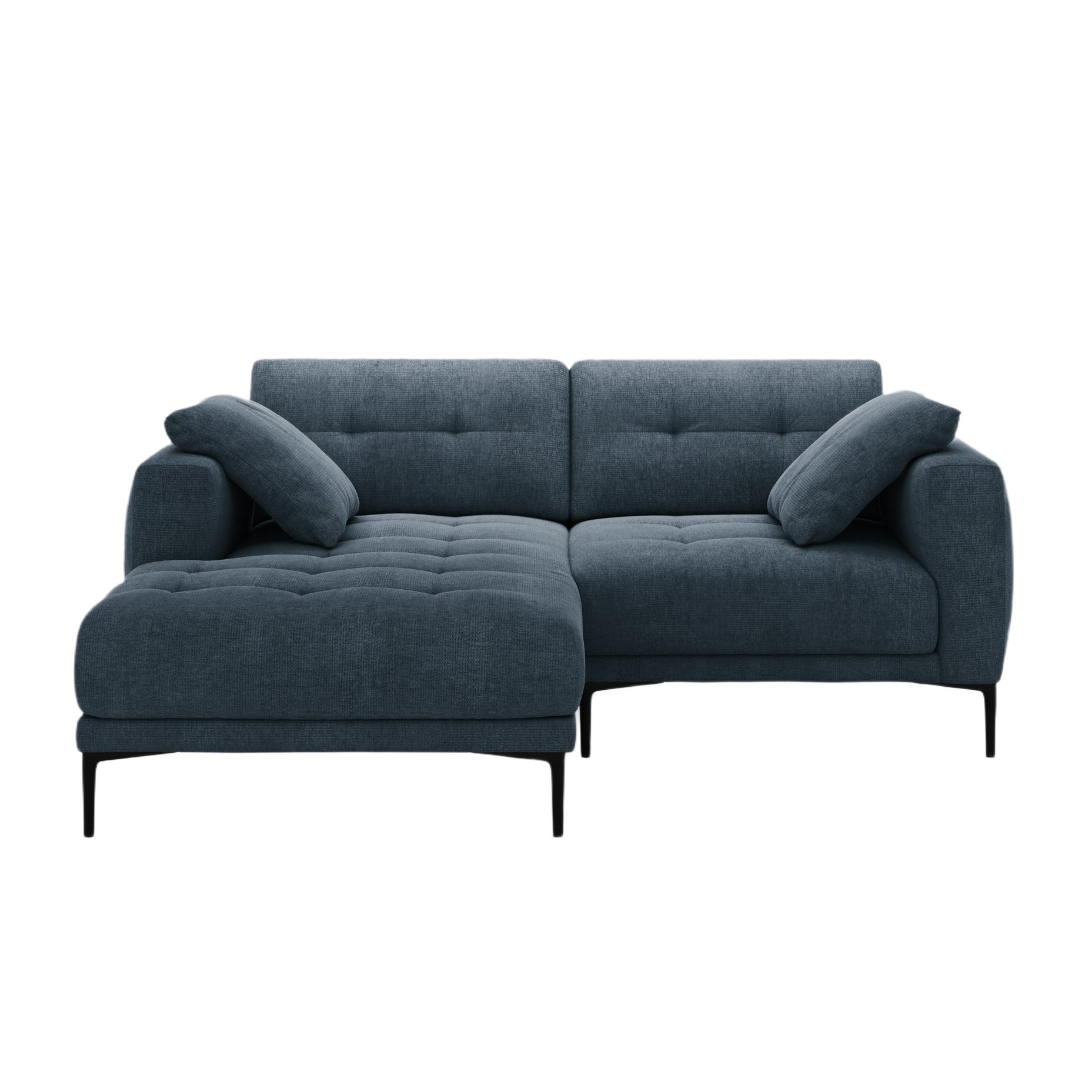 Hoekbank links BEMY donkerblauw chenille