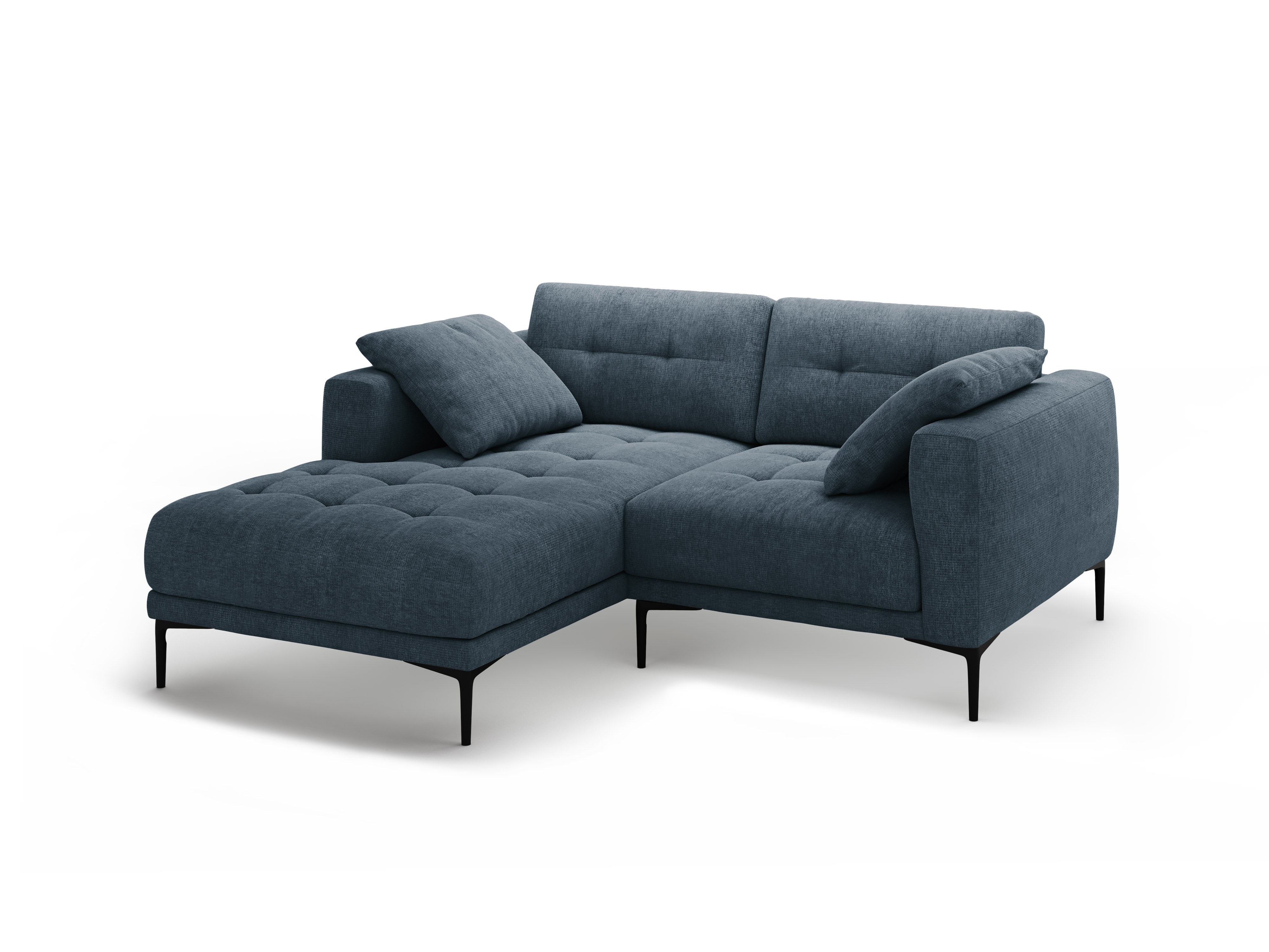 Hoekbank links BEMY donkerblauw chenille
