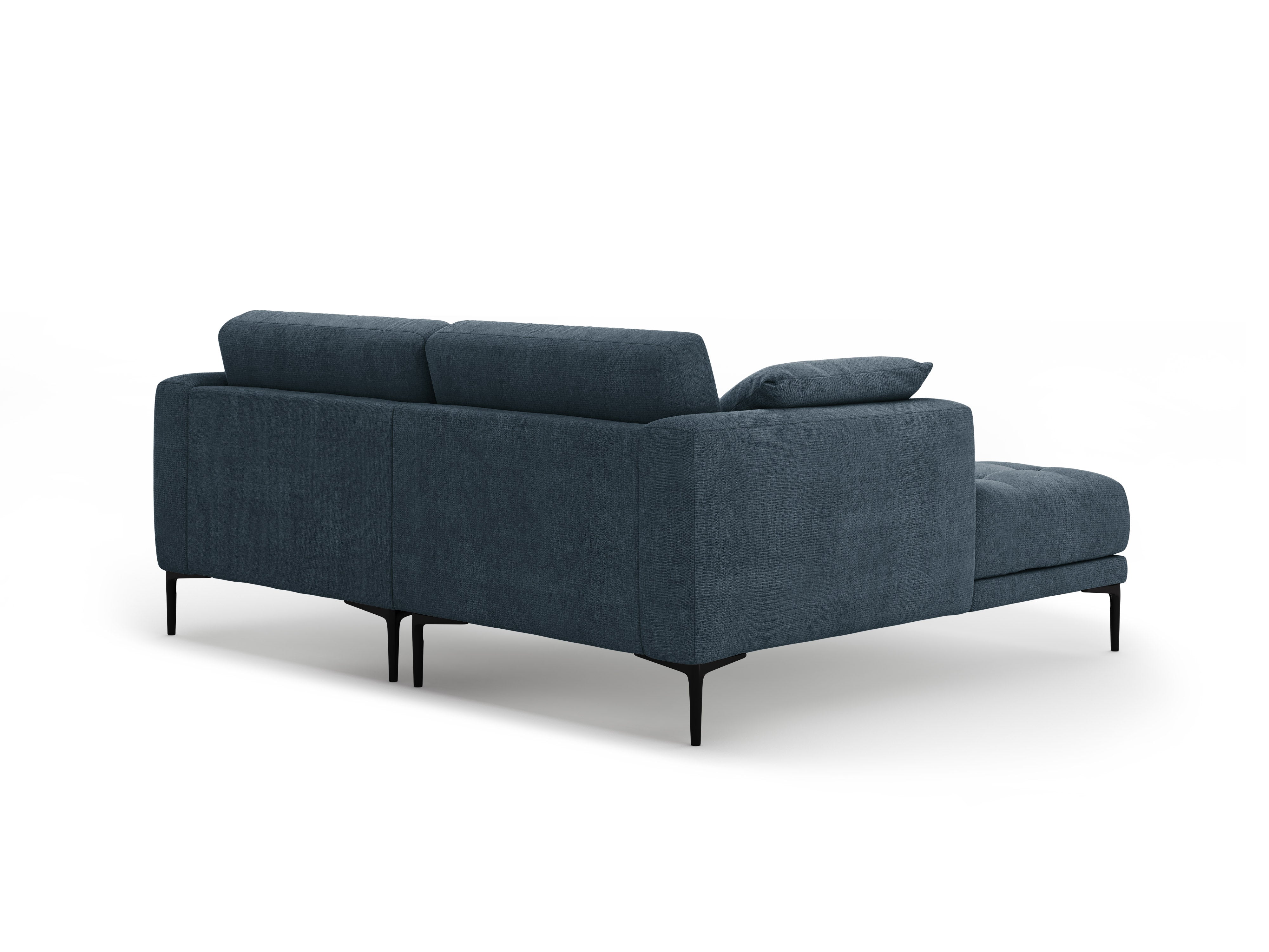 Hoekbank links BEMY donkerblauw chenille