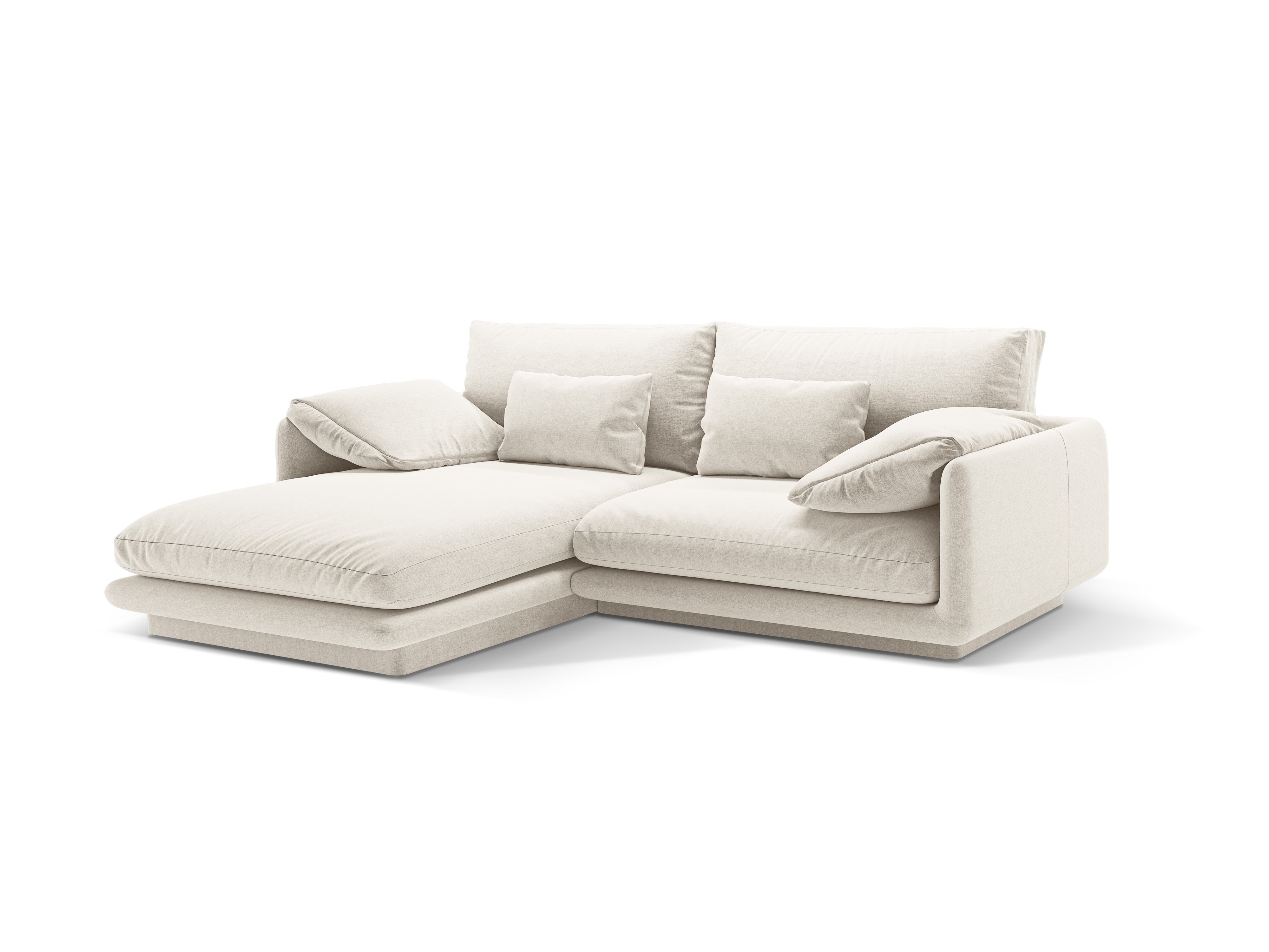 Links hoekbank 3-zits TORINO ivoorkleurig