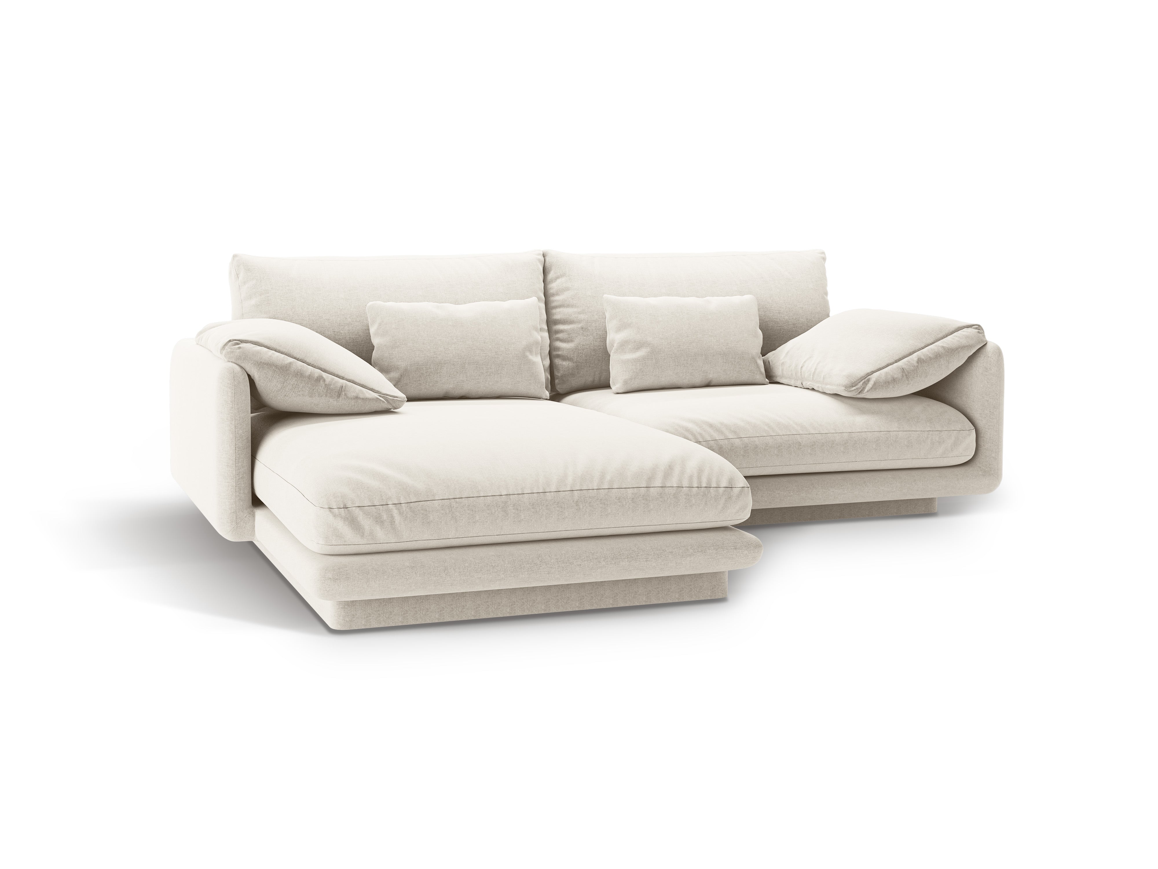 Links hoekbank 3-zits TORINO ivoorkleurig