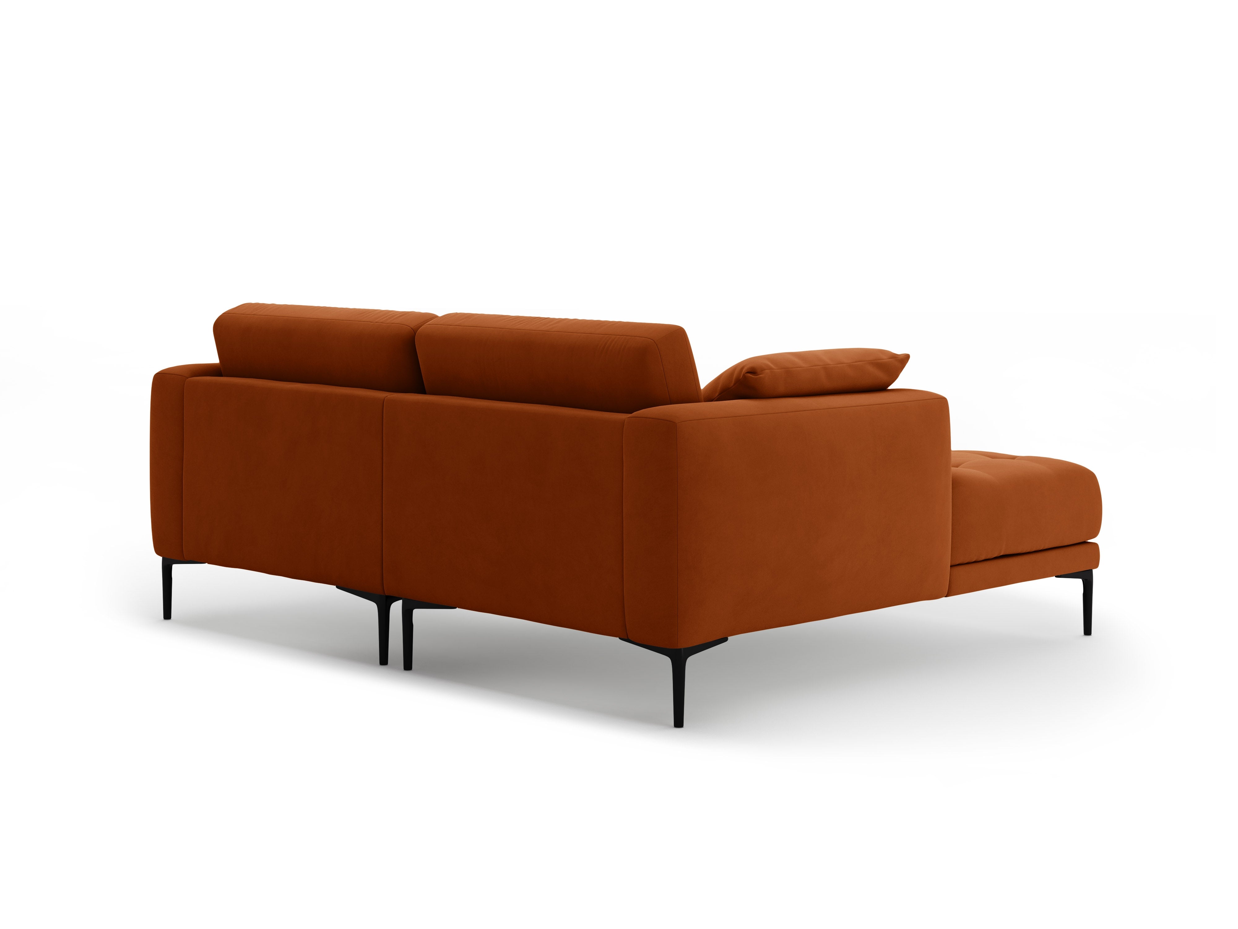 Ecksofa linksseitig aus Samt BEMY terrakotta