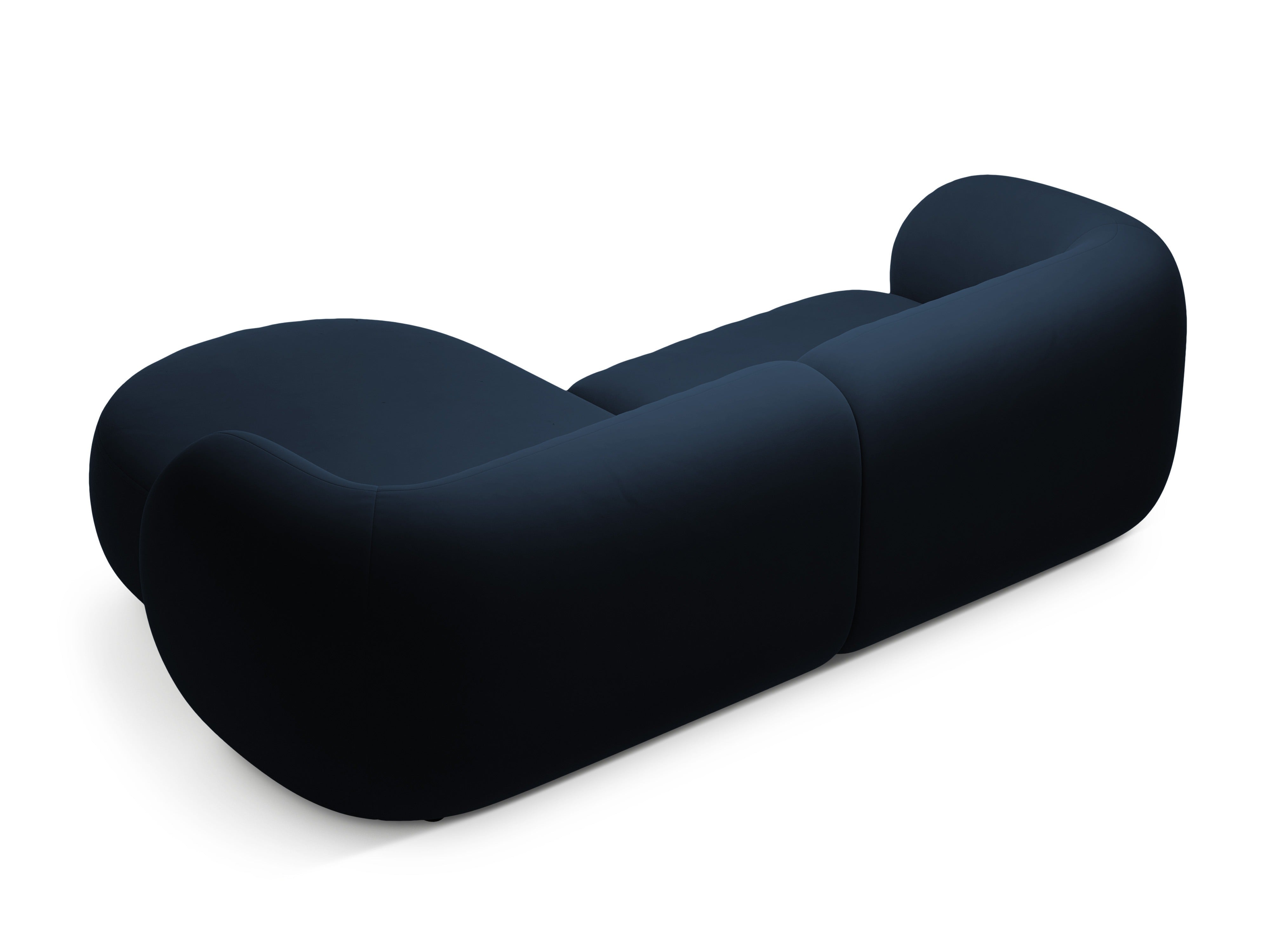 Samt-Ecksofa rechtsseitig 2-sitzig KATE königsblau