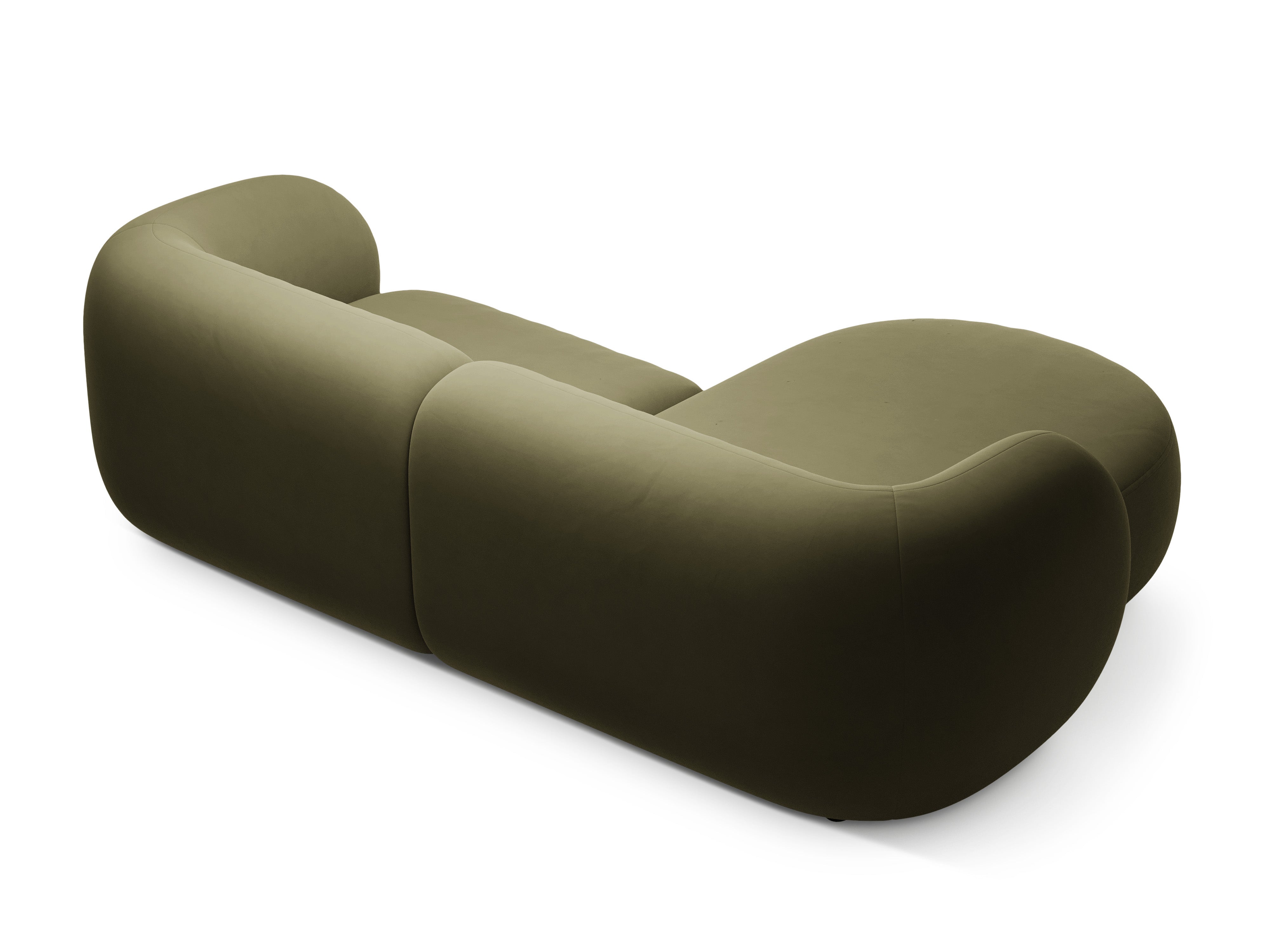 Left-facing velvet corner sofa for 2 people KATE green