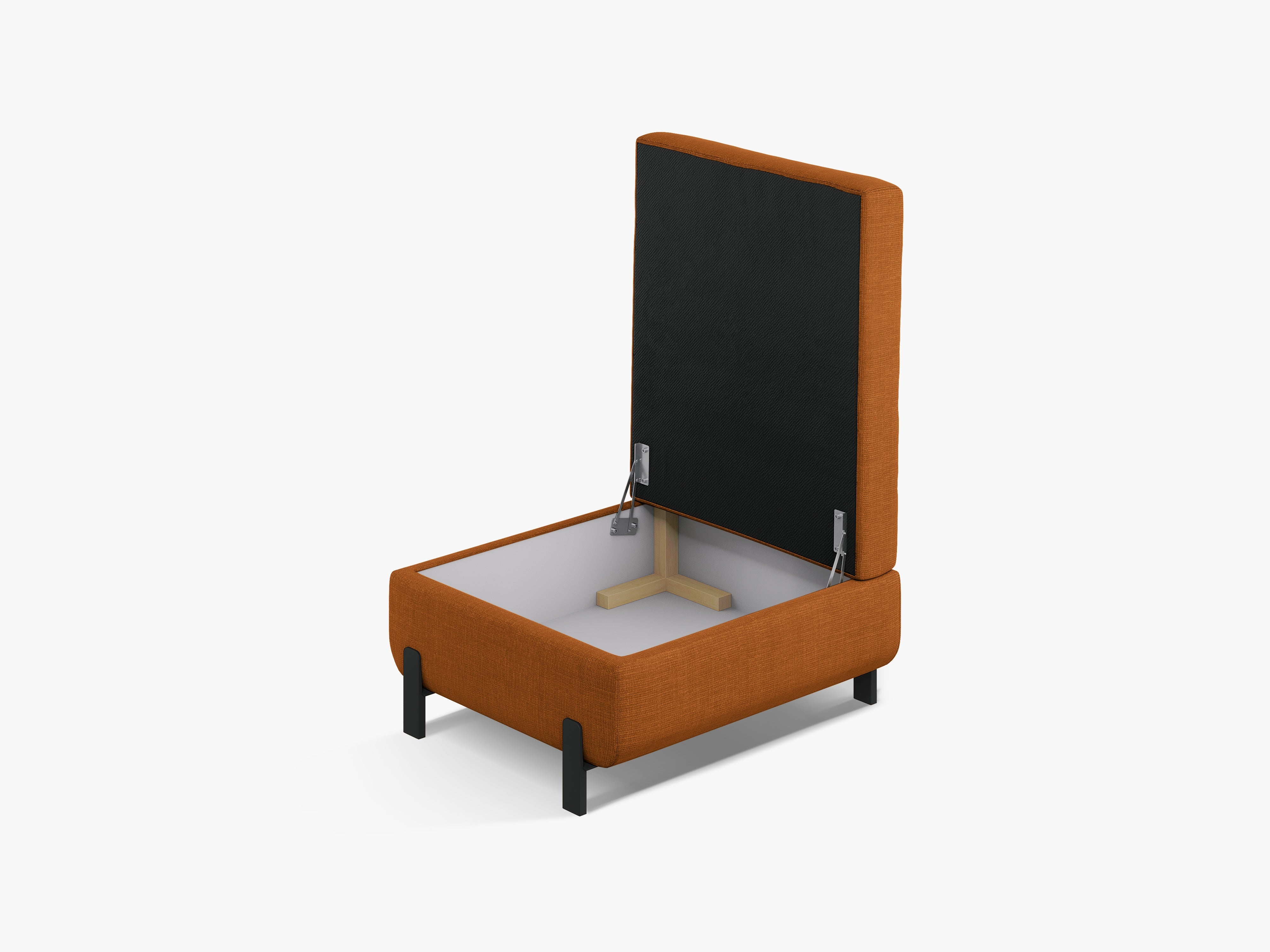 GLORIA pouf with storage in brick chenille