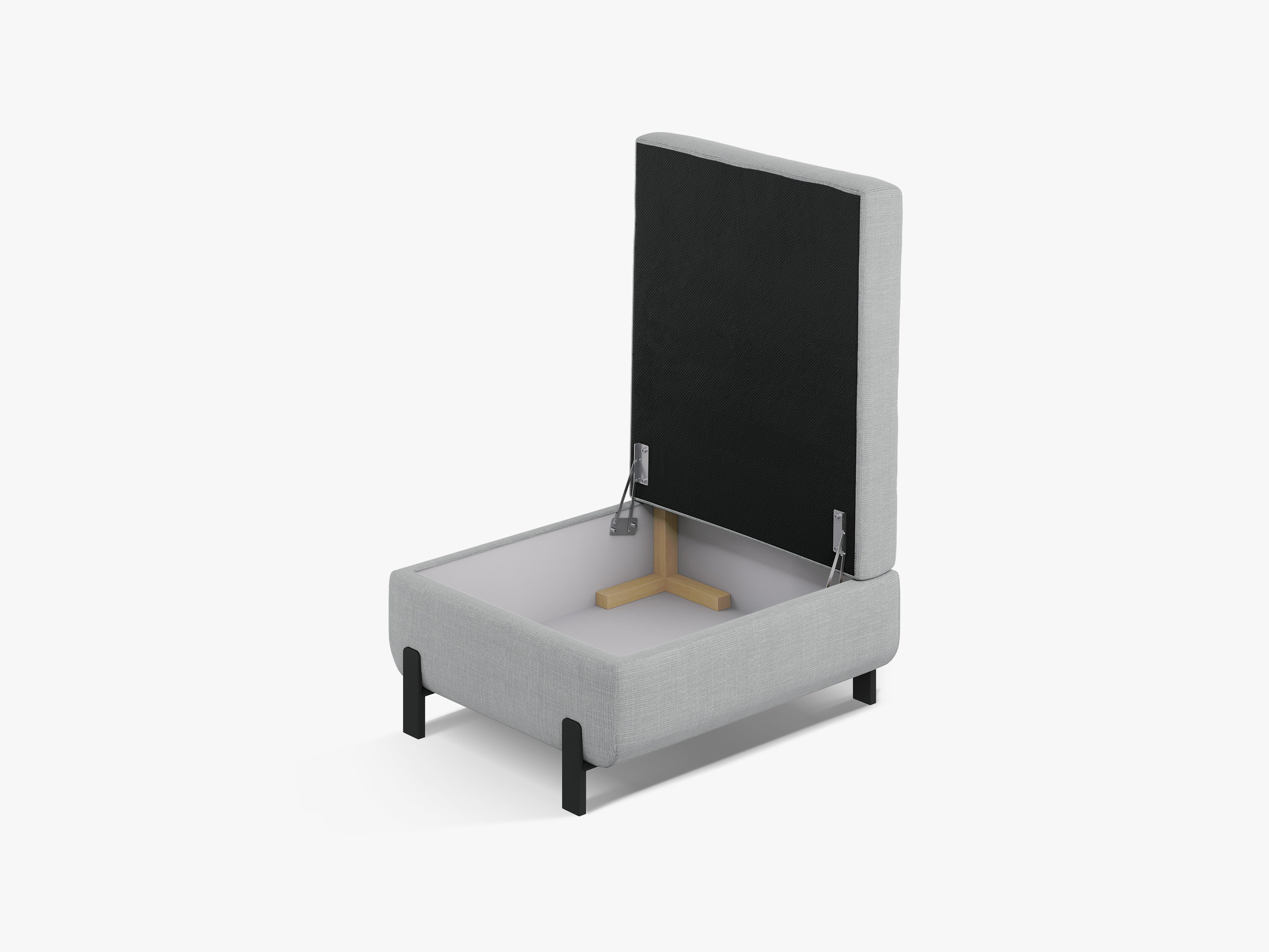 Puf met opbergruimte GLORIA lichtgrijs chenille