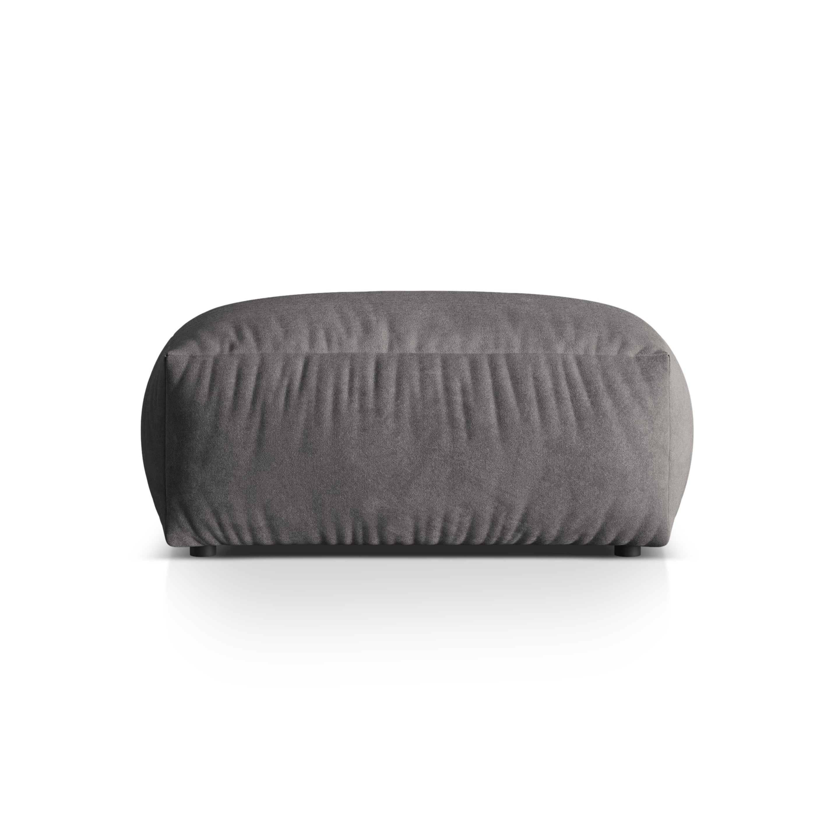 Martina Grey Velvet Pouf
