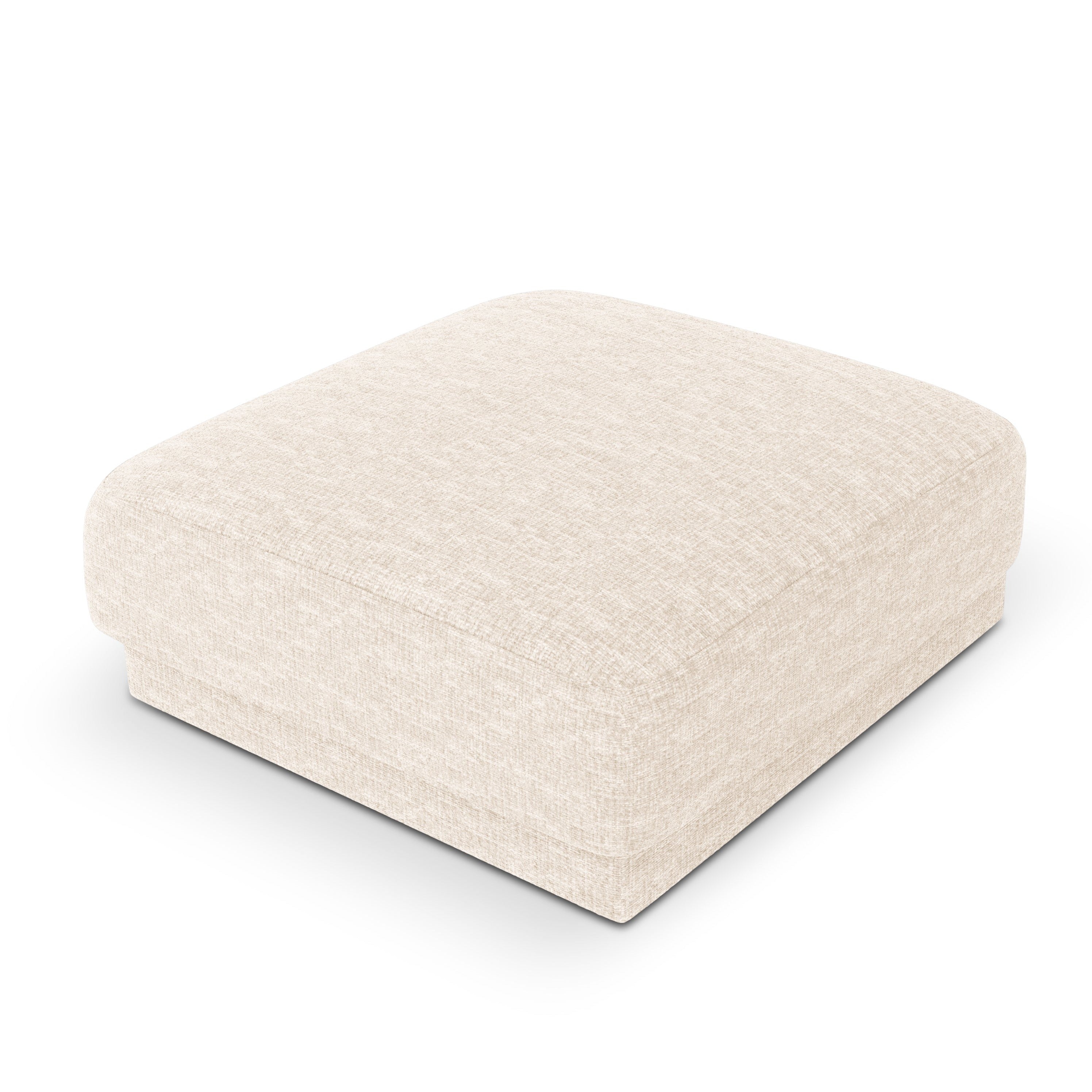 Puf w tkaninie szenilowej MILEY jasnobeżowy Micadoni Eye on Design