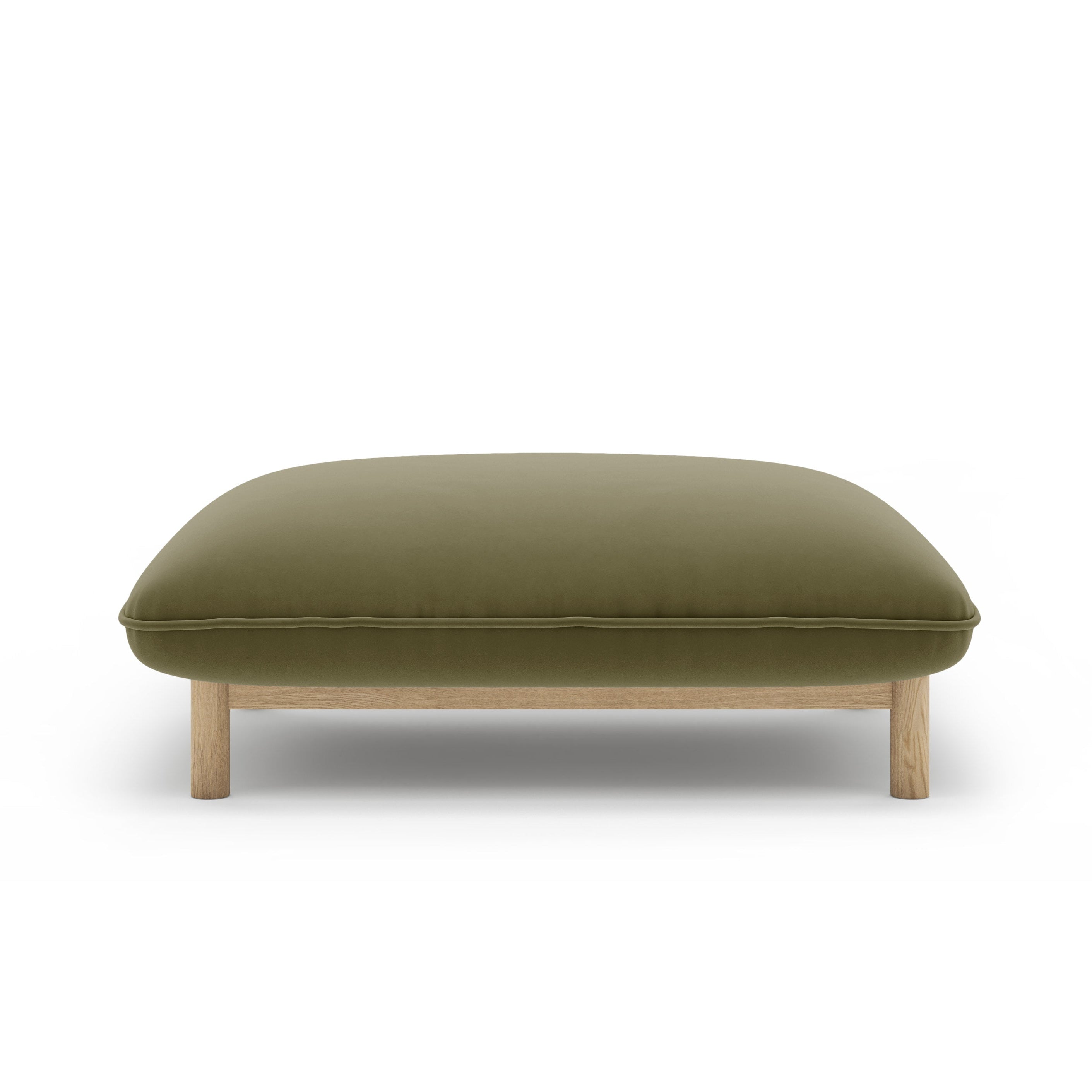 ADA Light Green Velvet Pouf