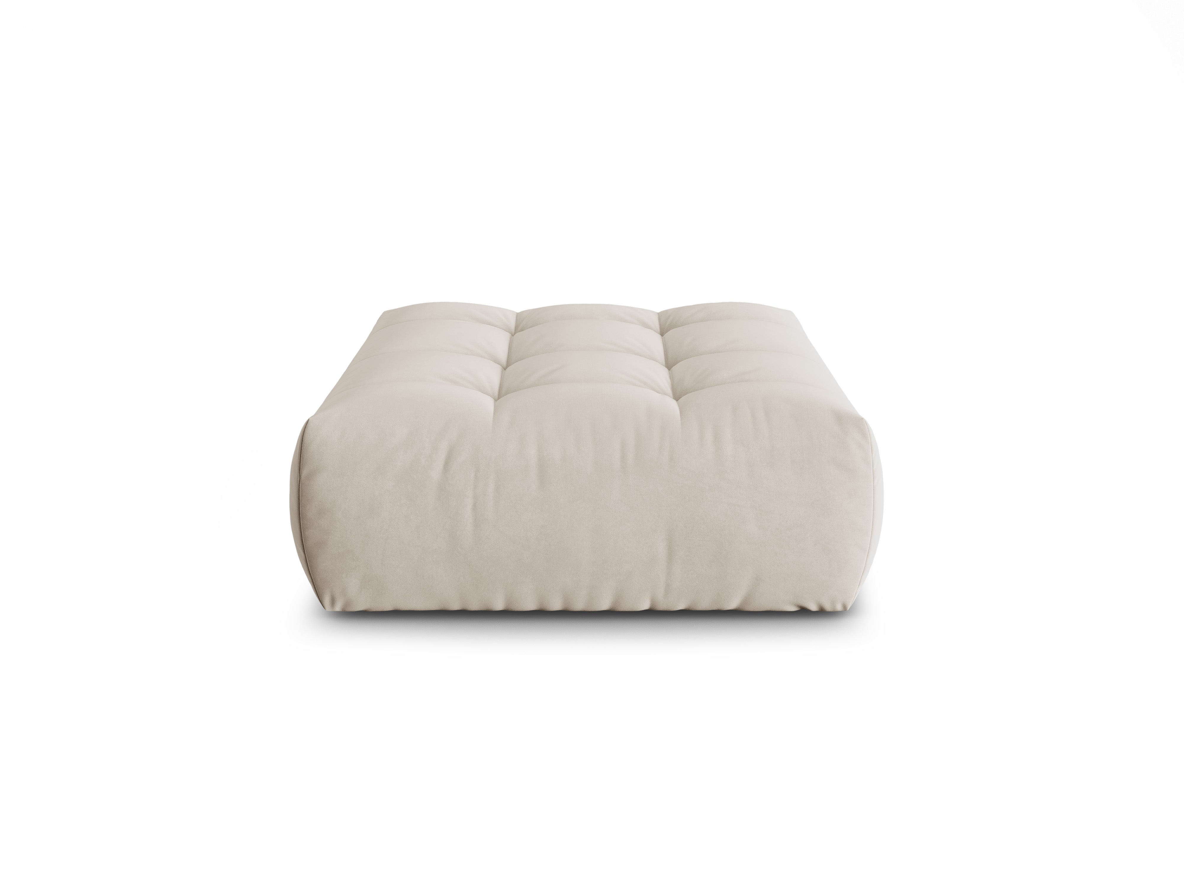 Puf van fluweel BLOOM ecru