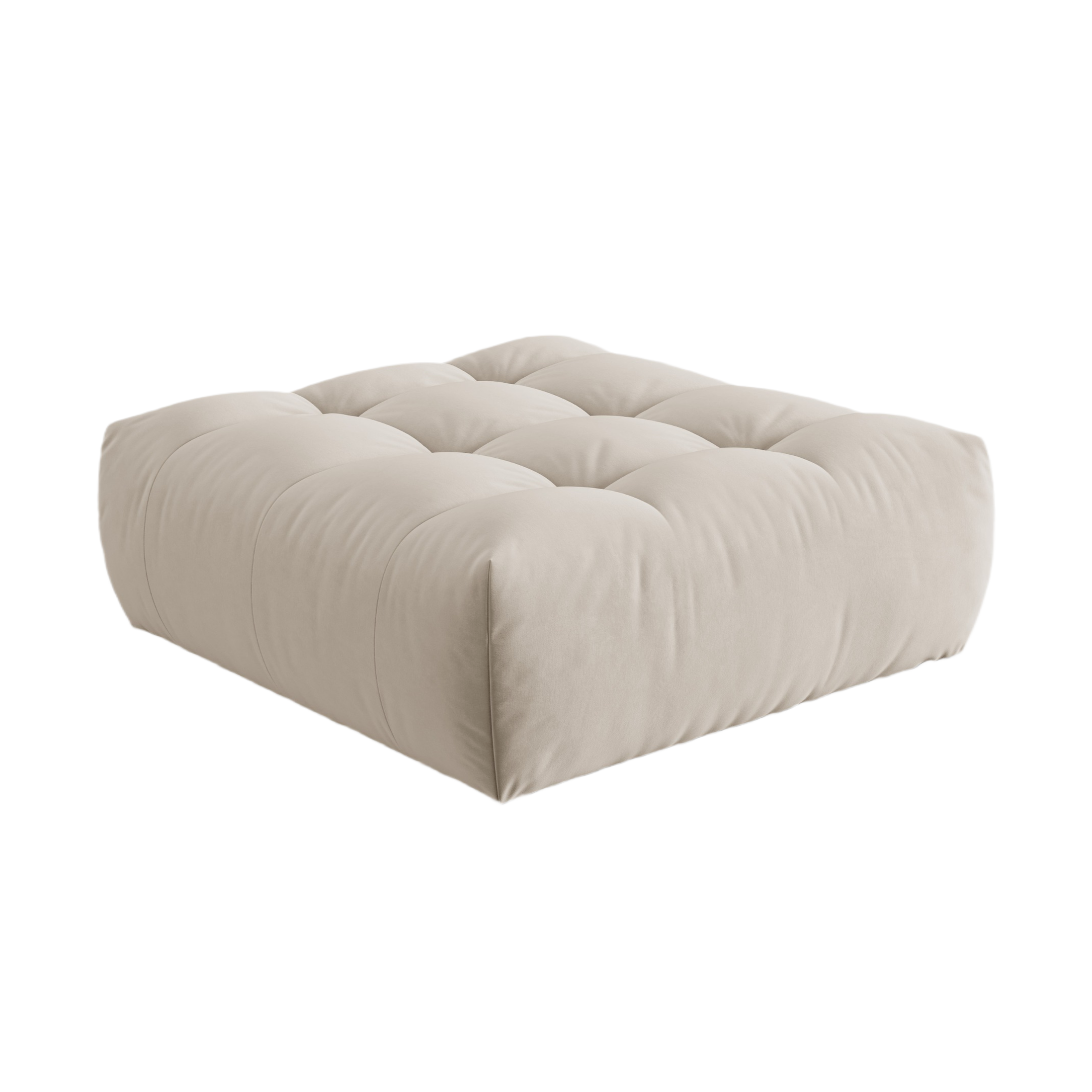 Puf van fluweel BLOOM ecru