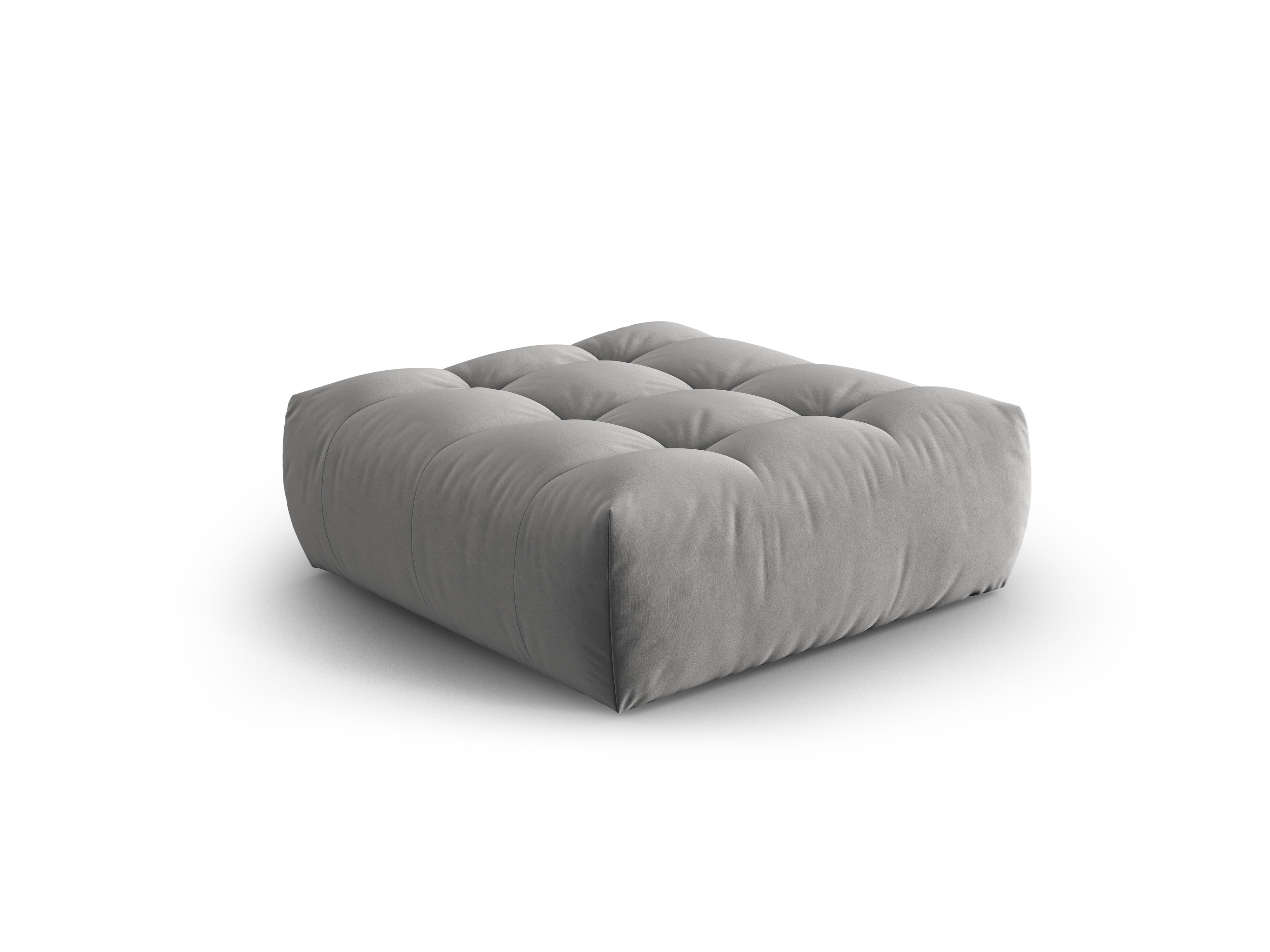 Samt Pouf BLOOM grau