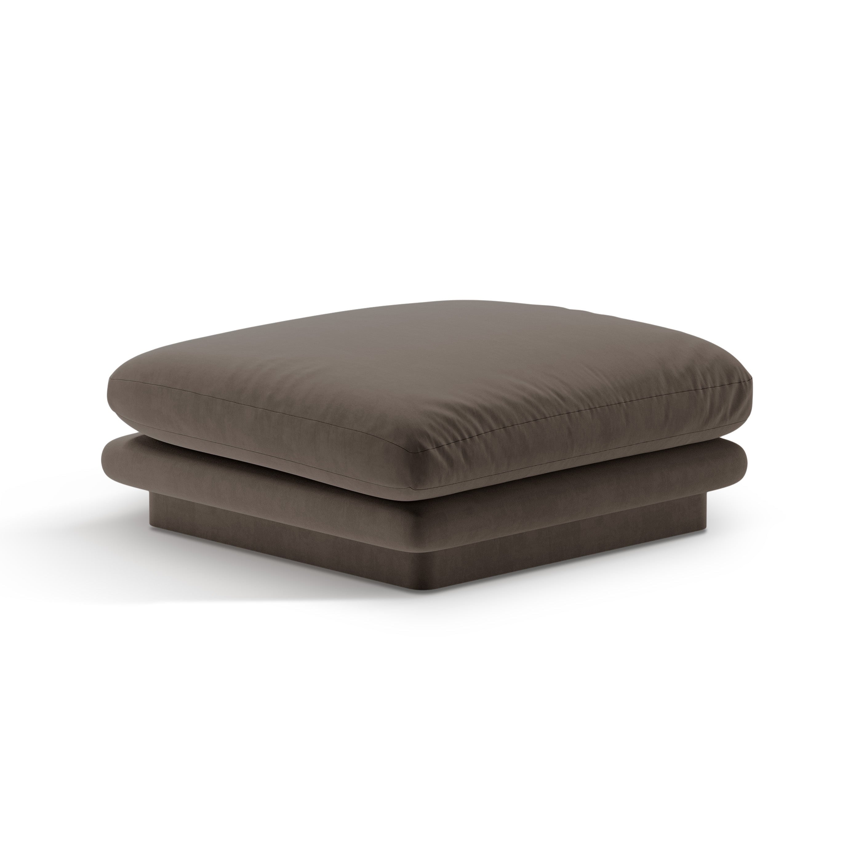 Fluwelen poef TORINO ebbenhout bruin