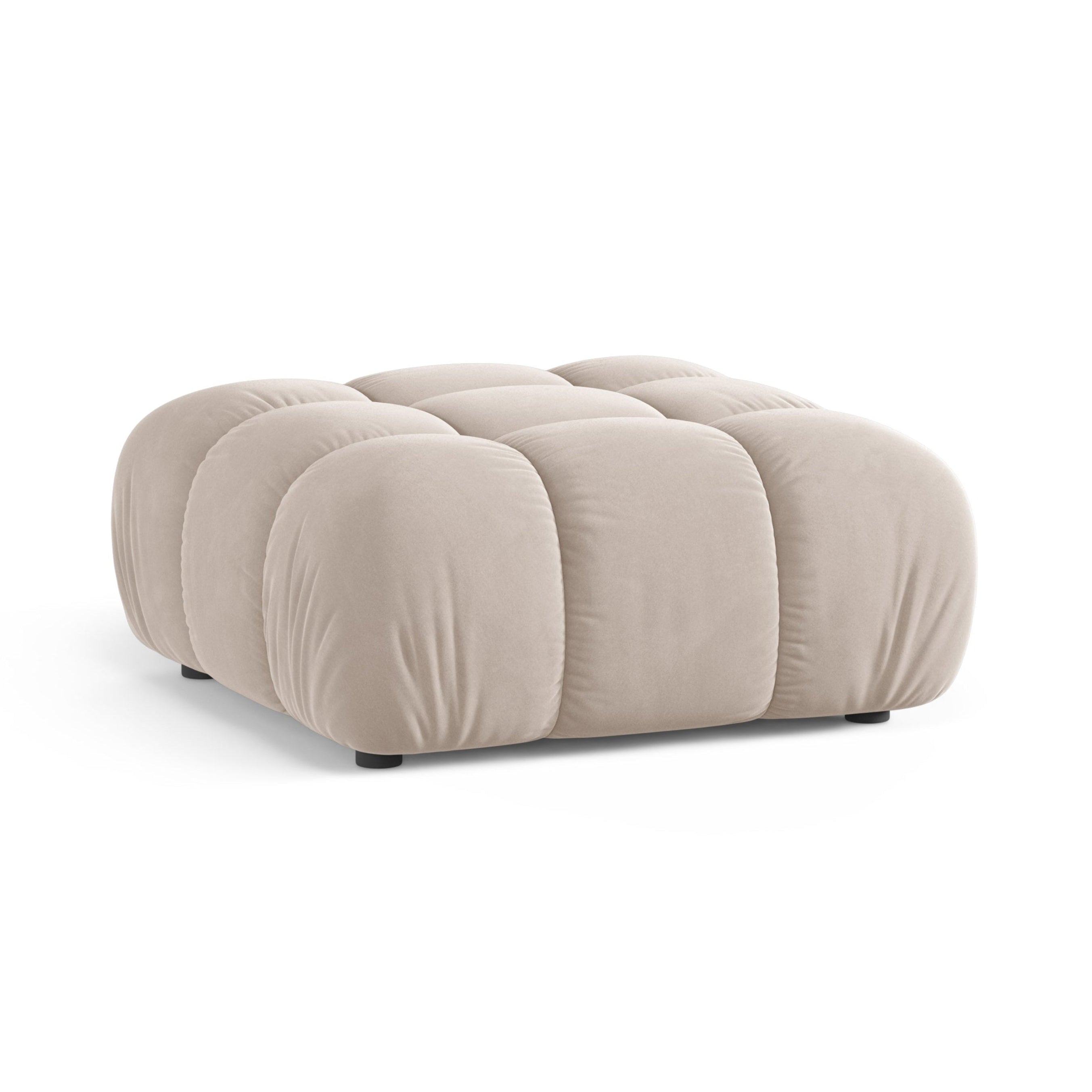 Puf / module BELLIS lichtbeige velours