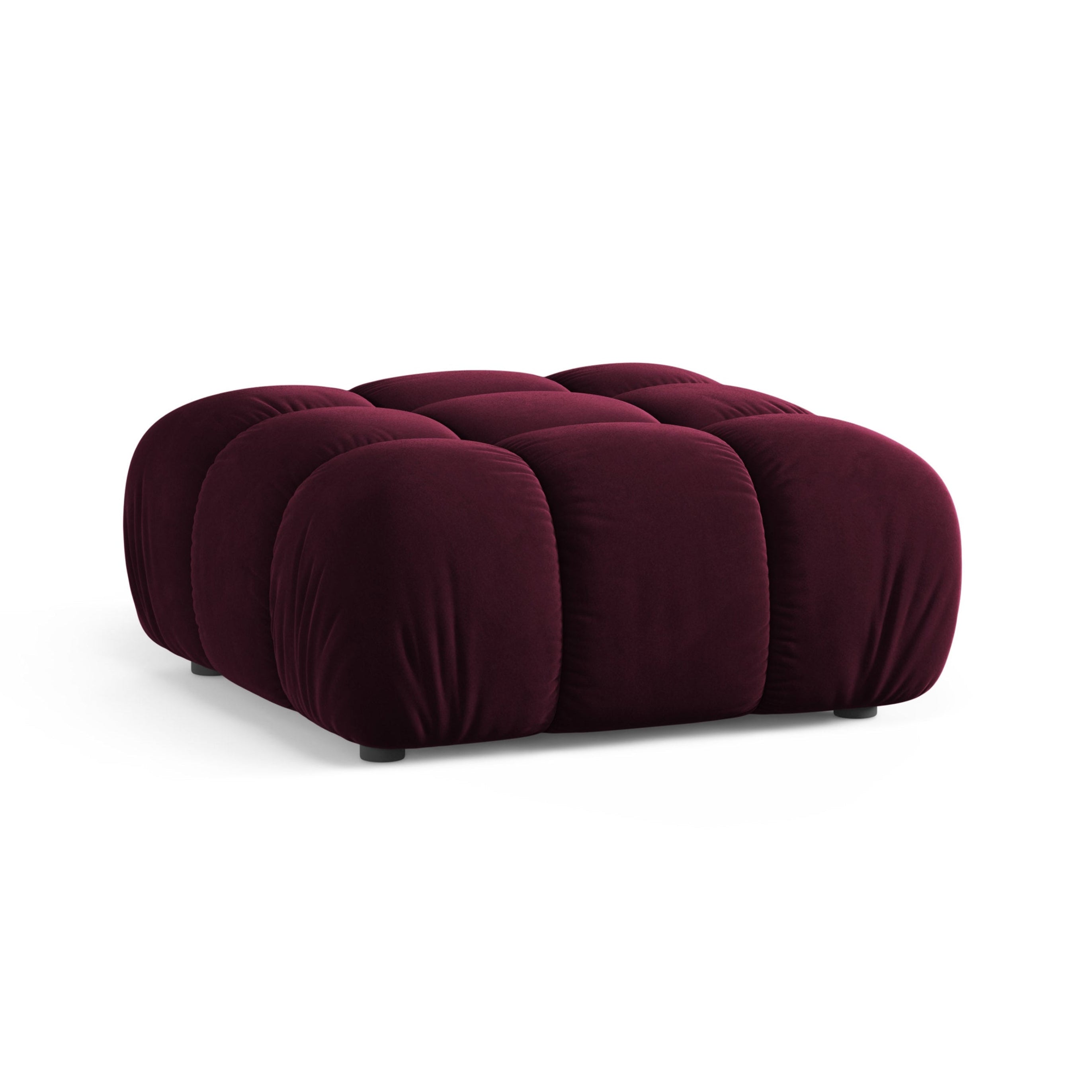 Puf / module BELLIS bordeaux fluweel